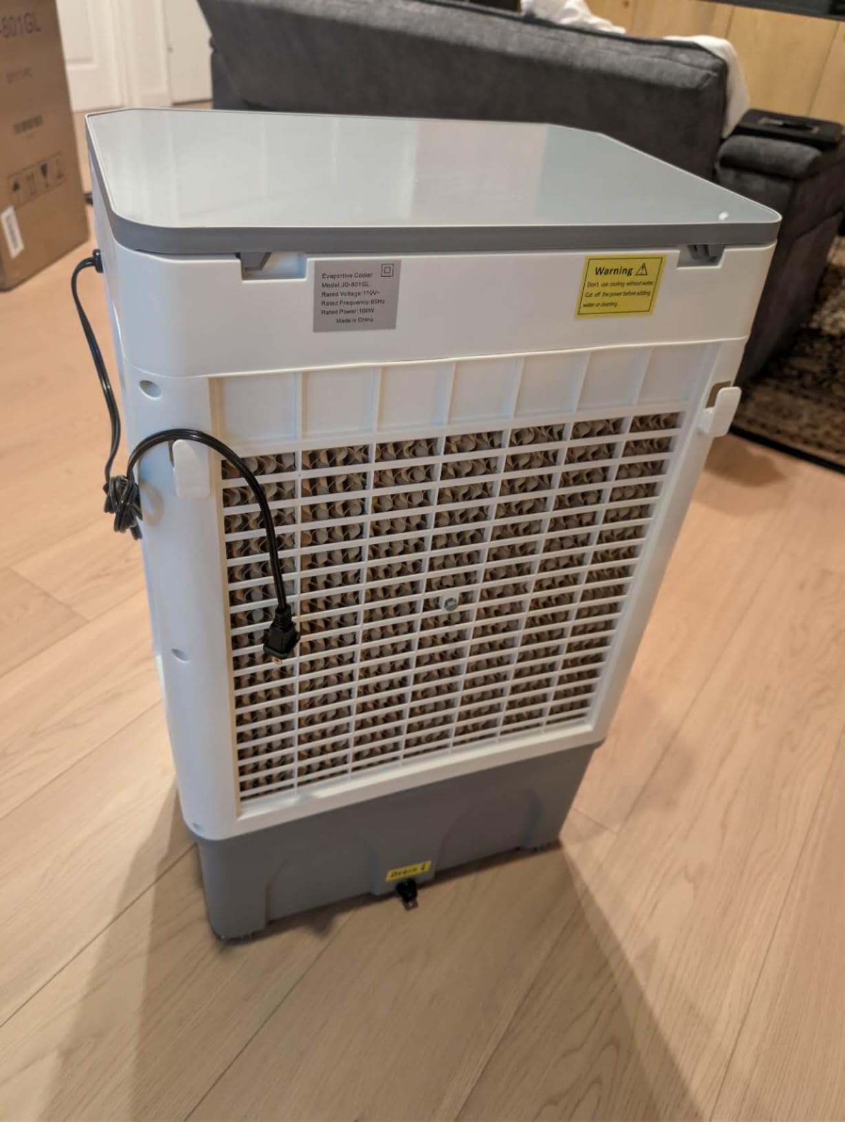 VCJ 2800CFM Evaporative Air Cooler, 8.6 Gal 3 IN 1 Windowless Portable Swamp Cooler Air Conditioner,120° Oscillation, 3 Speeds, 12H Timer, 6 Ice Packs, Air Cooling Fan for Bedroom Room Office Garage customer photo 2