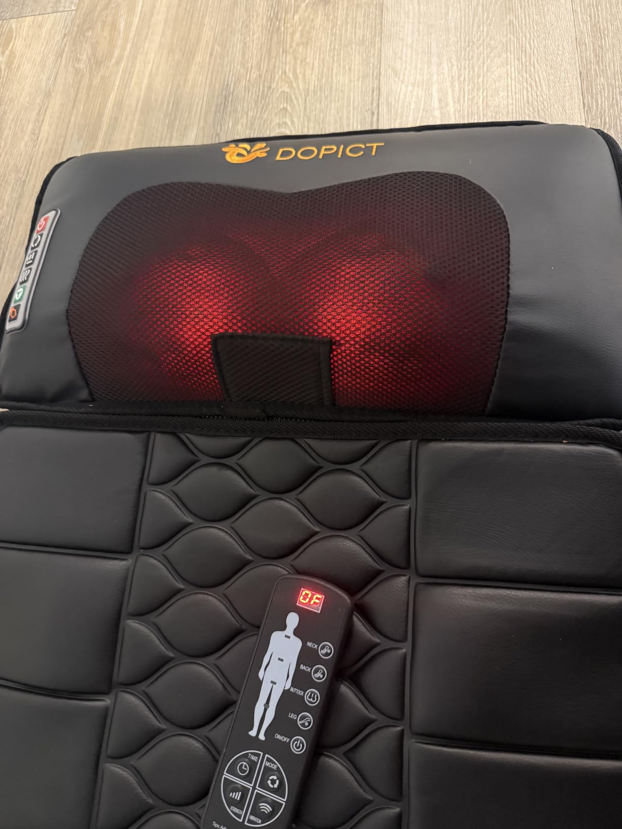 Massage Mat, Detachable Neck Massager, Full Body Vibration Heating, Massage Pad with 10 Vibrating Motors and 9 Speed Settings for Home Office Use, Gift for Men Women Parents,Black customer photo 2