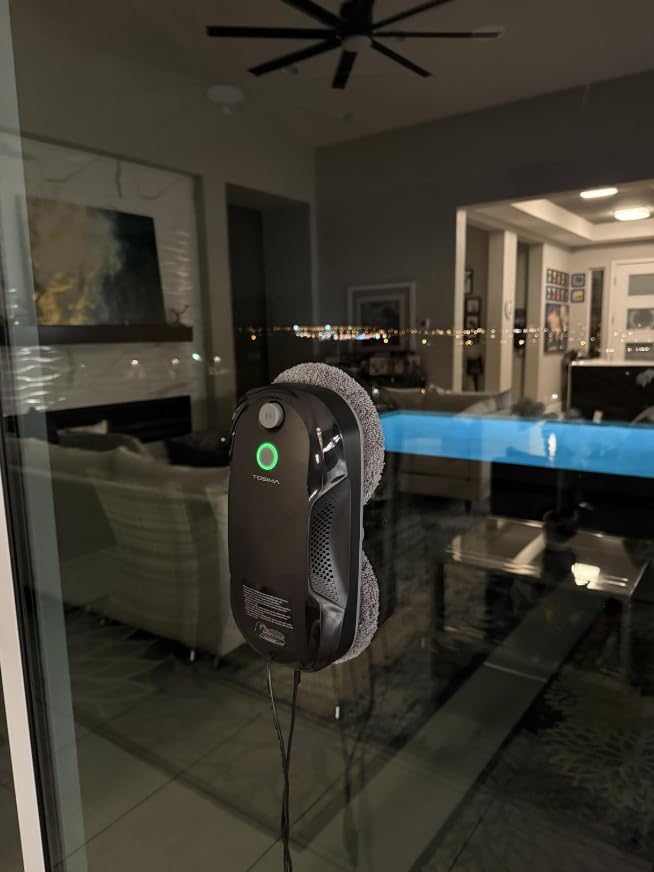 Tosima W5 Window Cleaning Robot, 6400Pa Max Adaptive Suction, Smart Window Cleaner with Triple Safety System, Intelligent Navigation, Remote Control, for All Smooth Surfaces, Black customer photo 2