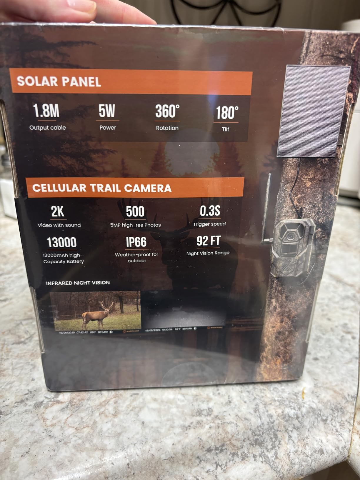 MagicEagle Cellular Trail Camera 4G Wild Game Cameras 13,000 mAh Battery Solar Panel 2K Audible Video No-Glow IR Night Vision IP66 Waterproof for Wildlife Deer Monitoring Home Security customer photo 1