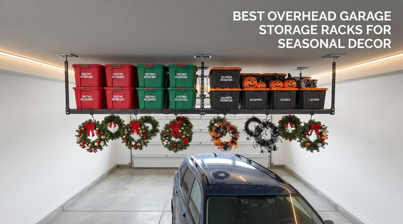 Best overhead garage storage racks for seasonal decor