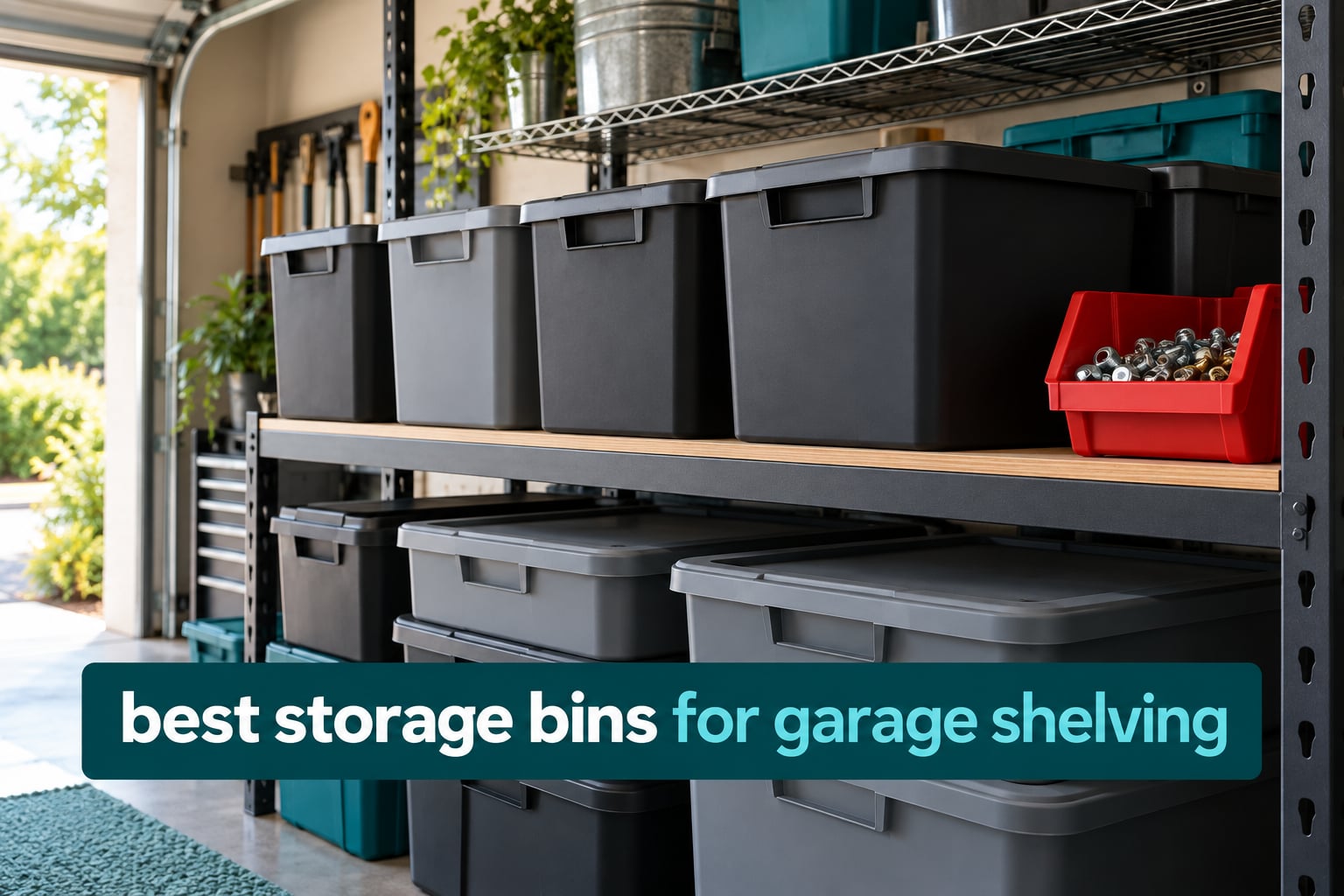 best storage bins for garage shelving