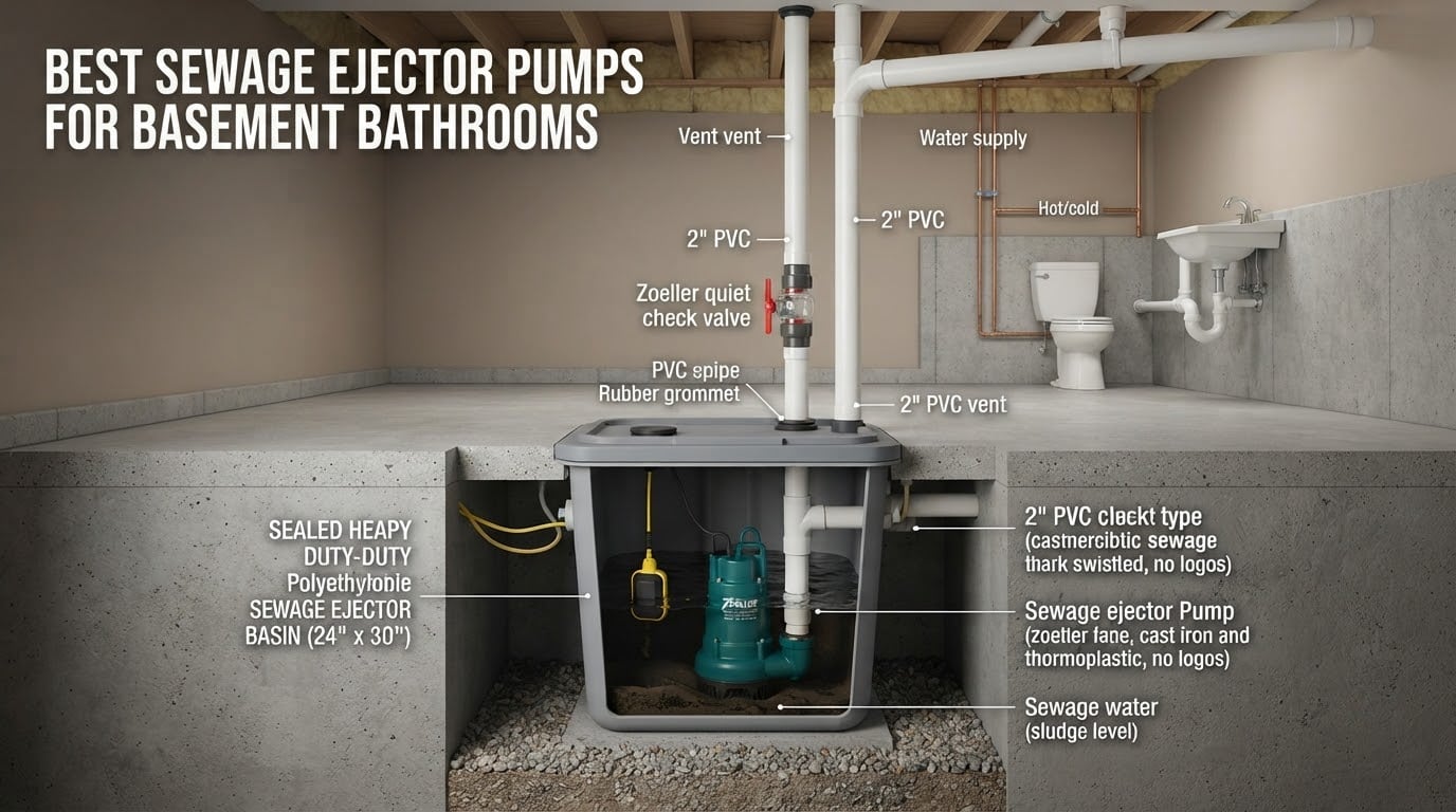 Best sewage ejector pumps for basement bathrooms