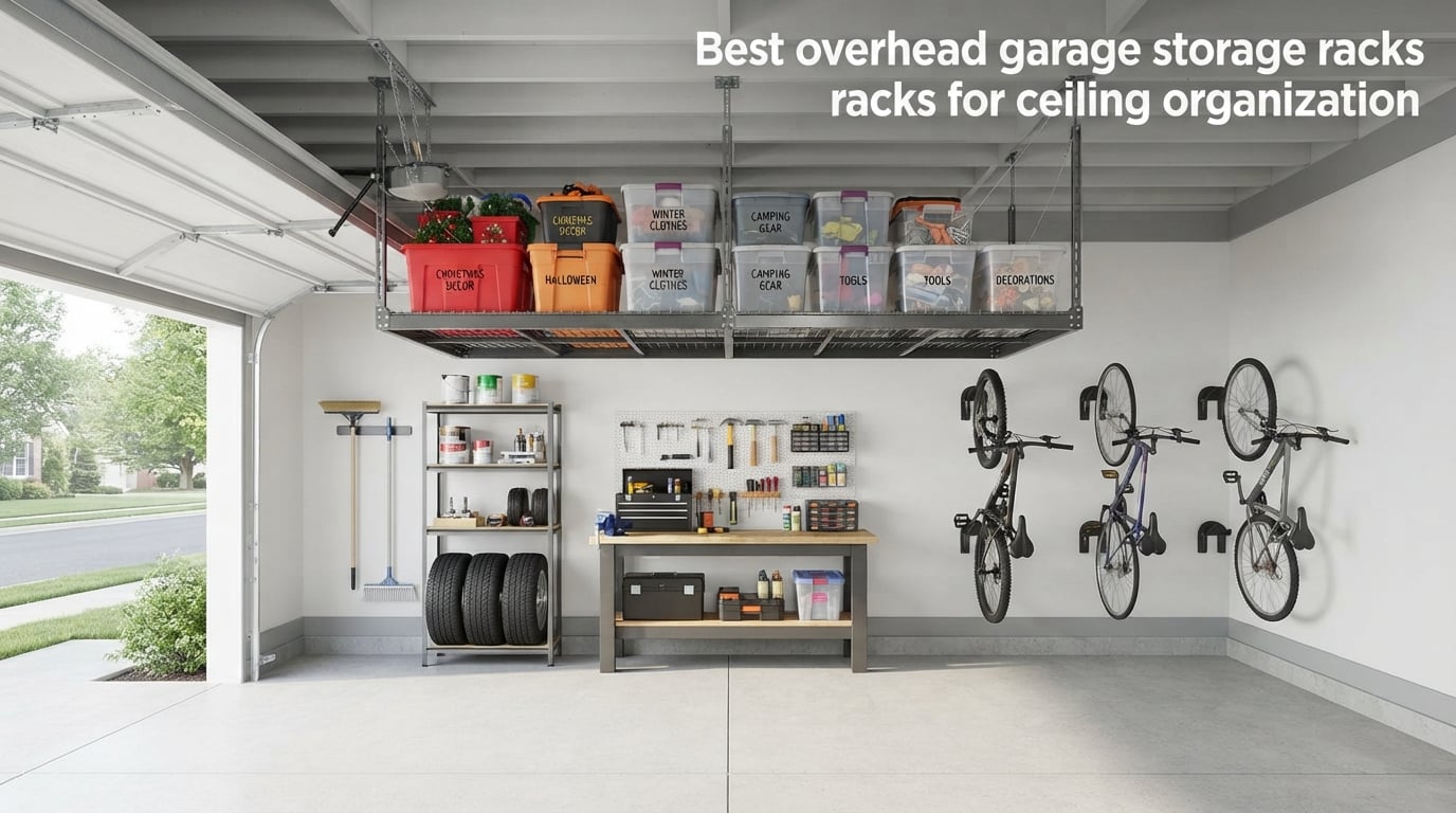 Best overhead garage storage racks for ceiling organization