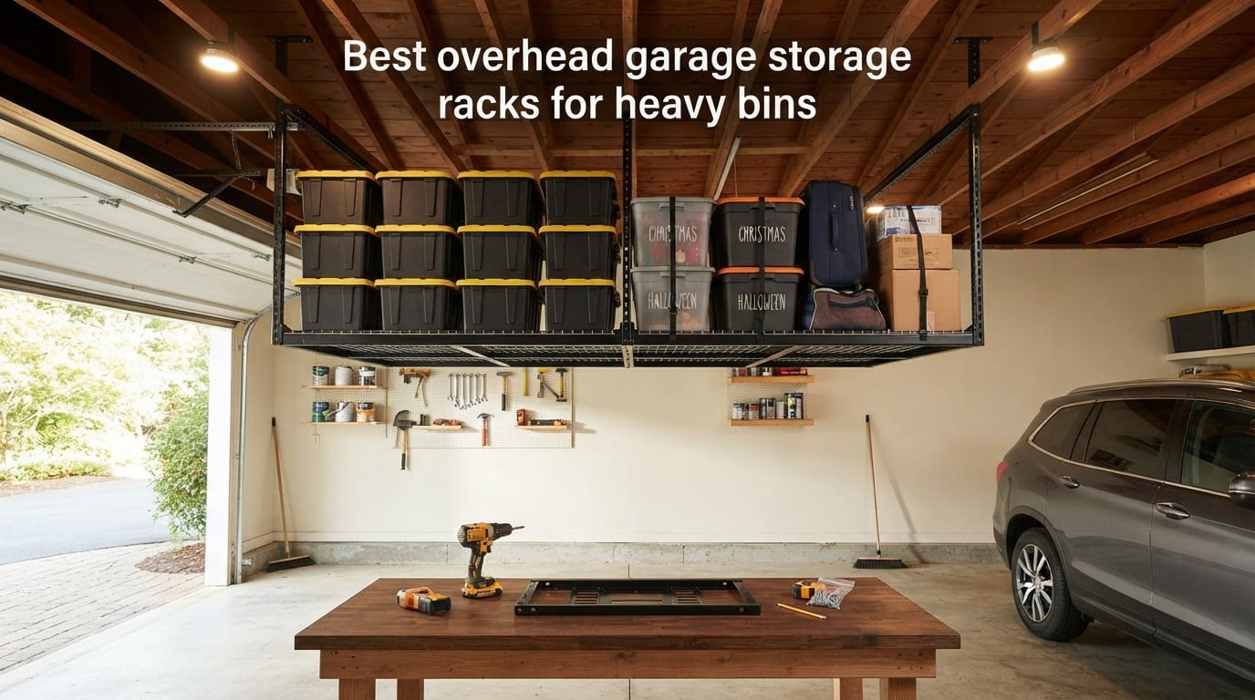 Best overhead garage storage racks for heavy bins