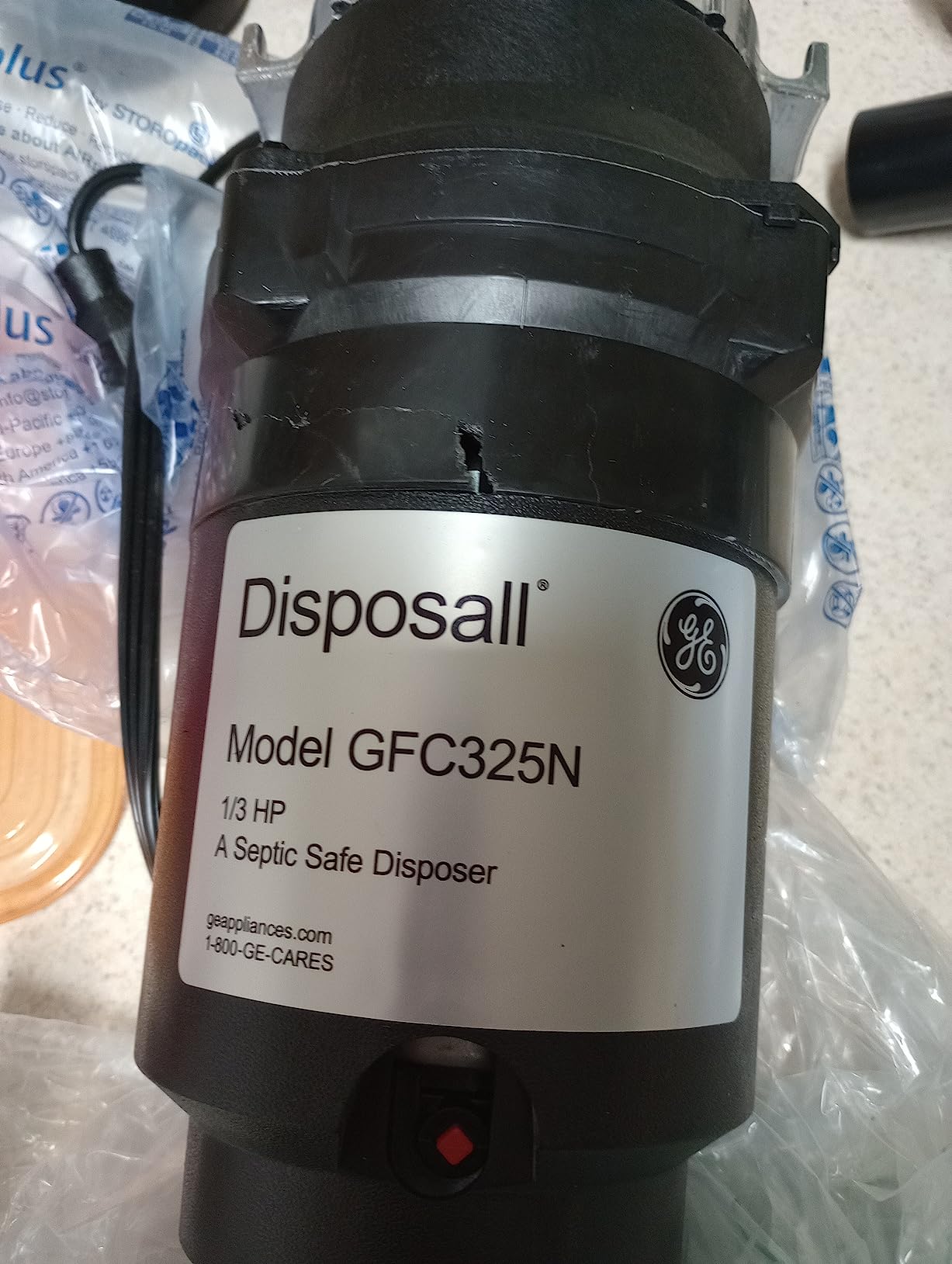GE Disposall Continuous Feed 1/3 Horsepower Motor Garbage Disposer, Good for Grinding: Cooked Pasta & Fruit Peels, Easy Install Kit & Power Cord Included, Recommended for 1-2 Person Homes, GFC325N customer photo 2