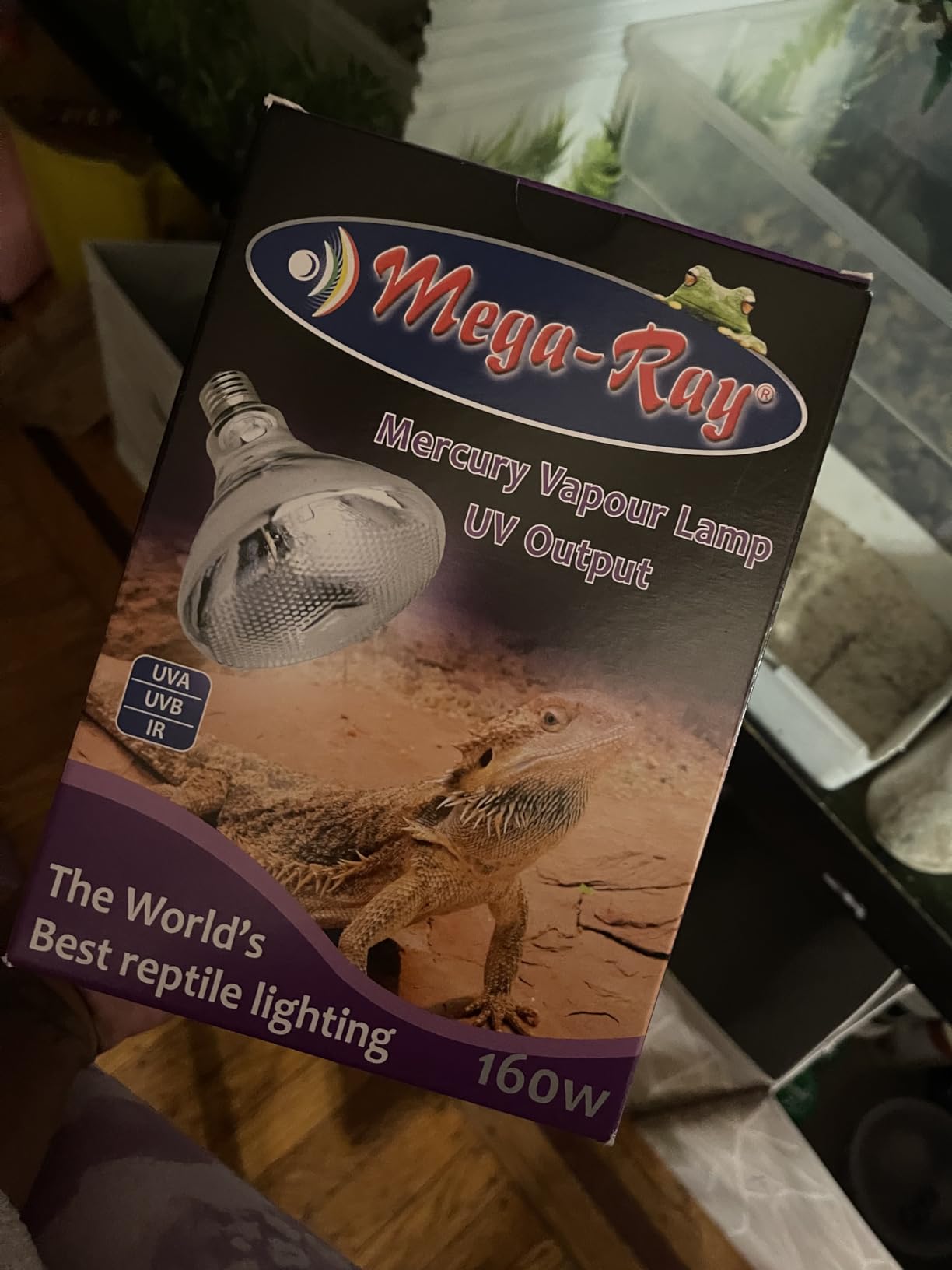 Mega-Ray Mercury Vapor UV Light Bulb/Lamp for Reptile and Amphibian Use Tortoise Lizard, UVA UVB, High-Intensity Heat Bulb of UV and Basking - 160 Watts (120V) customer photo 2