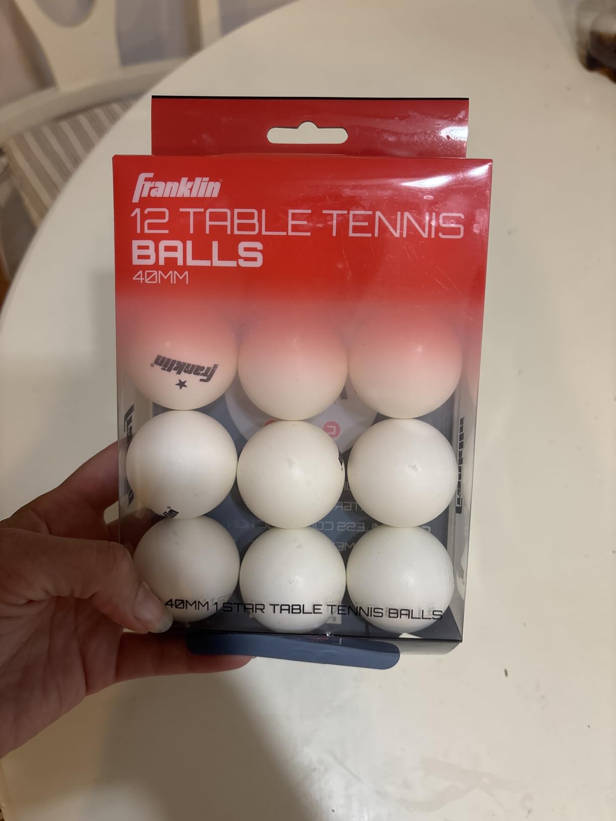 Franklin Sports 1 Star Table Tennis Balls (Pack of 12), 40 mm customer photo 2
