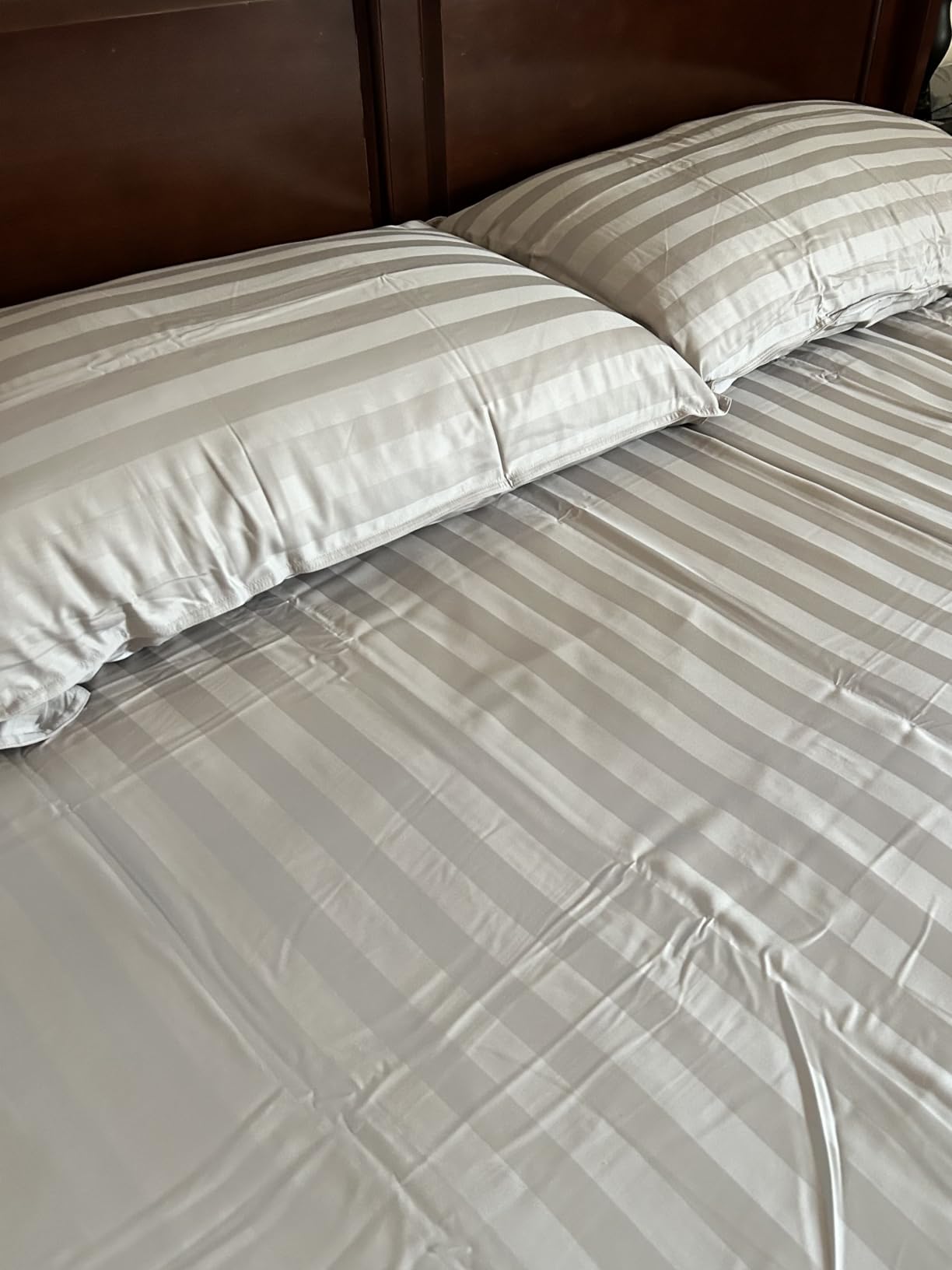 Pure Bamboo Queen Sheets, Genuine 100% Organic Viscose Derived from Bamboo Bed Sheet Set, Luxuriously Soft & Cooling, Double Stitching, 2 Year Quality Promise (Queen, Ivory) customer photo 2