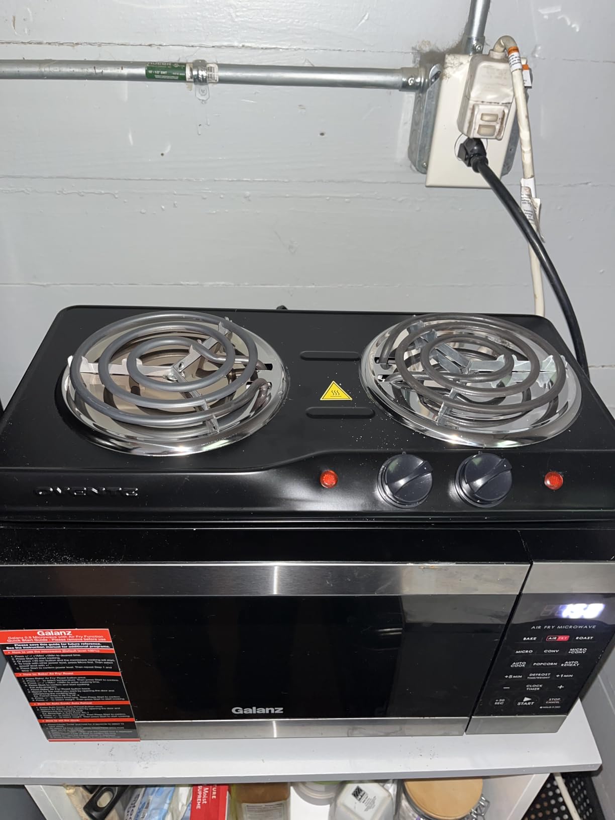 OVENTE Electric Double Burner, 1700W Coil Hot Plate, Black BGC102B customer photo 1