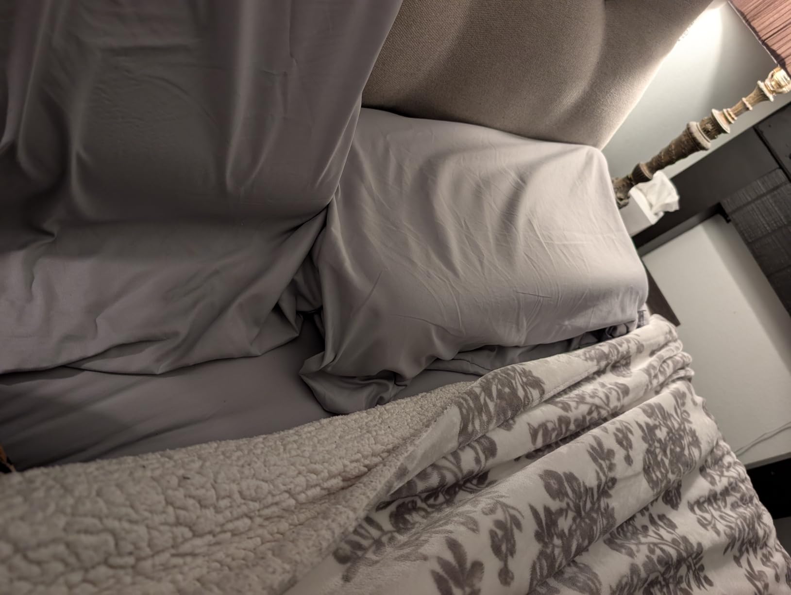 Extra Deep Queen Sheet Set - 4 Piece Breathable Cooling Sheets - Dark Grey customer photo 2