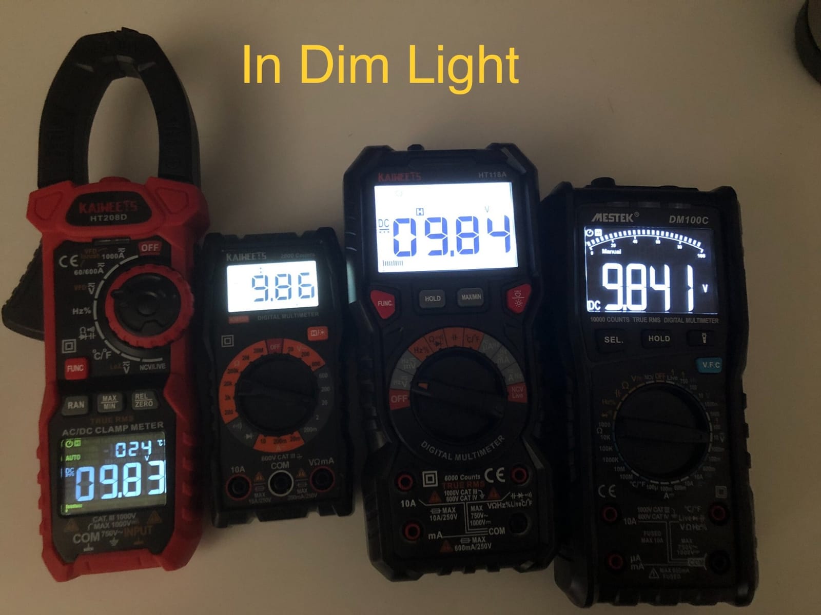 KAIWEETS HT208D Inrush Clamp Meter 1000A True RMS AC/DC Current Amp Meter, VFD, LOZ Mode, 6000 Counts, Measures Current Voltage Temperature Capacitance Resistance Diodes Continuity Duty-Cycle customer photo 2