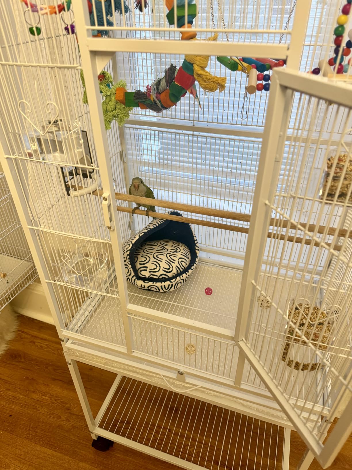 VIVOHOME 54 Inch Wrought Iron Large Bird Cage with Rolling Stand customer photo 2