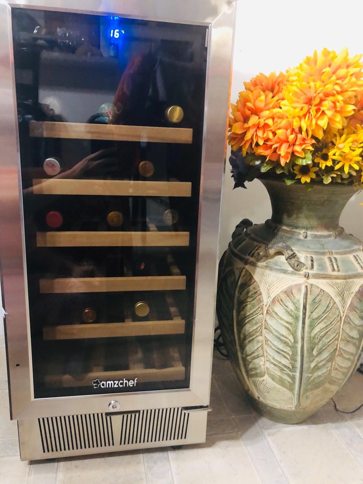 BODEGA 15 Inch Wine Fridge, 30 Bottles Dual Zone Wine Cooler, 41-68°F Wine Refrigerators Free standing, Soft LED Dual Zone Wine Fridge, Built-in or Freestanding for Home/Bar/Kitchen (3.2 cu.ft), Black customer photo 1
