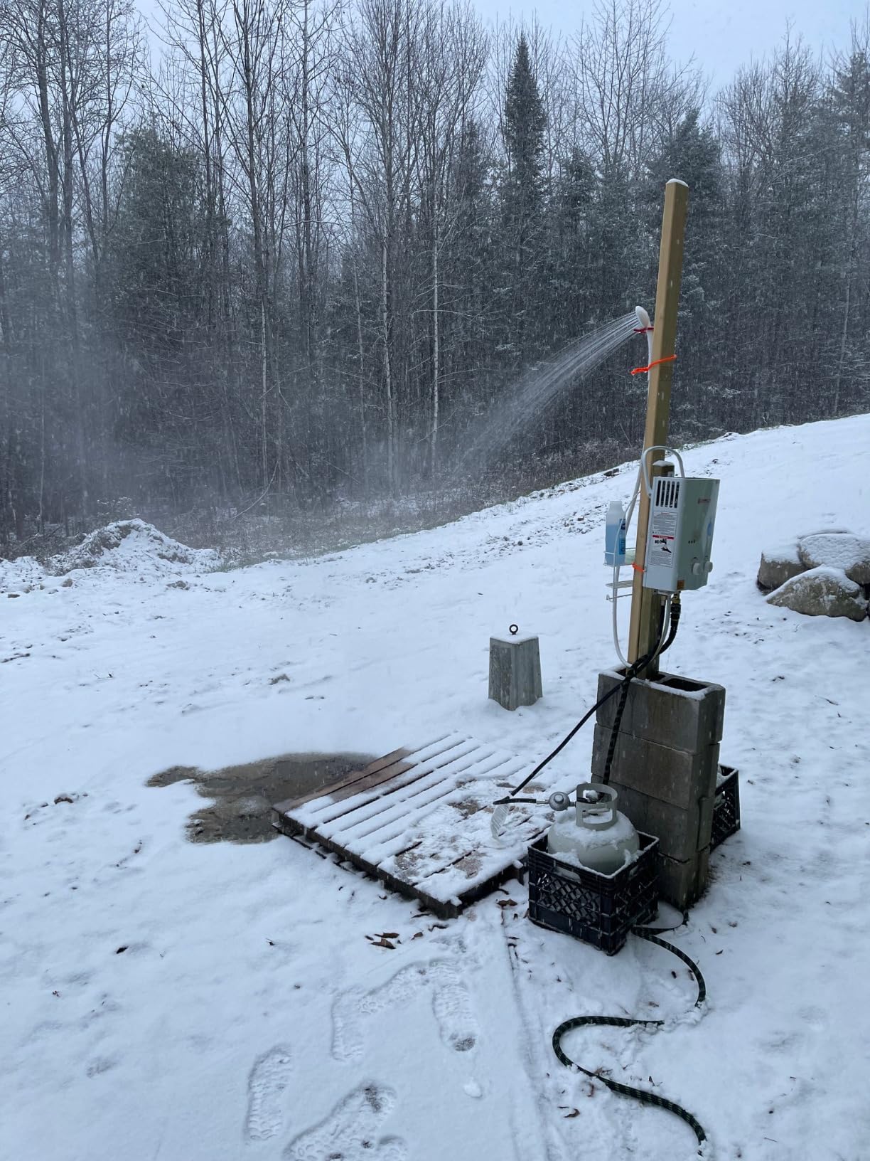 CAMPLUX ENJOY OUTDOOR LIFE 1.32 GPM Outdoor Portable Propane Tankless Water Heater with 1.2 GPM Water Pump Kits, Gray customer photo 1