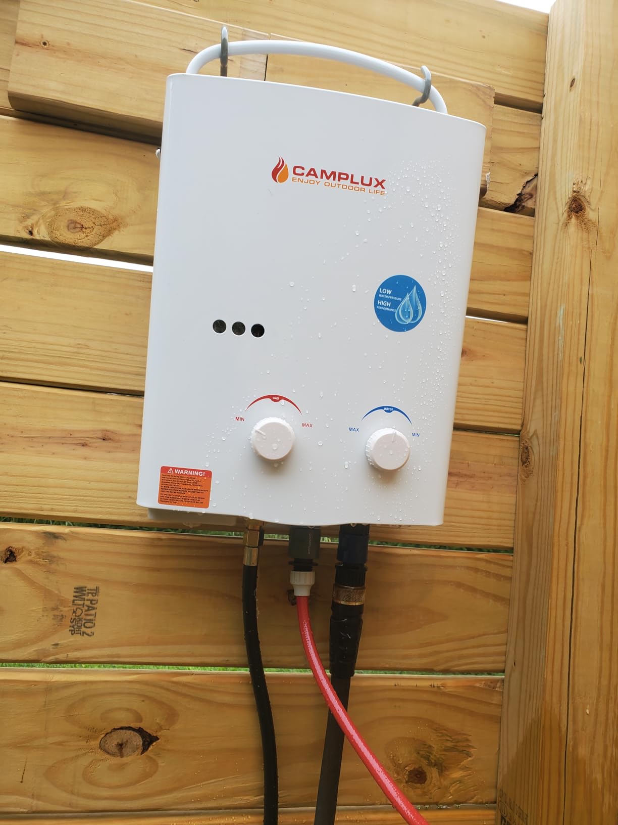 CAMPLUX ENJOY OUTDOOR LIFE 1.32 GPM Outdoor Portable Propane Tankless Water Heater with 1.2 GPM Water Pump Kits, Gray customer photo 2