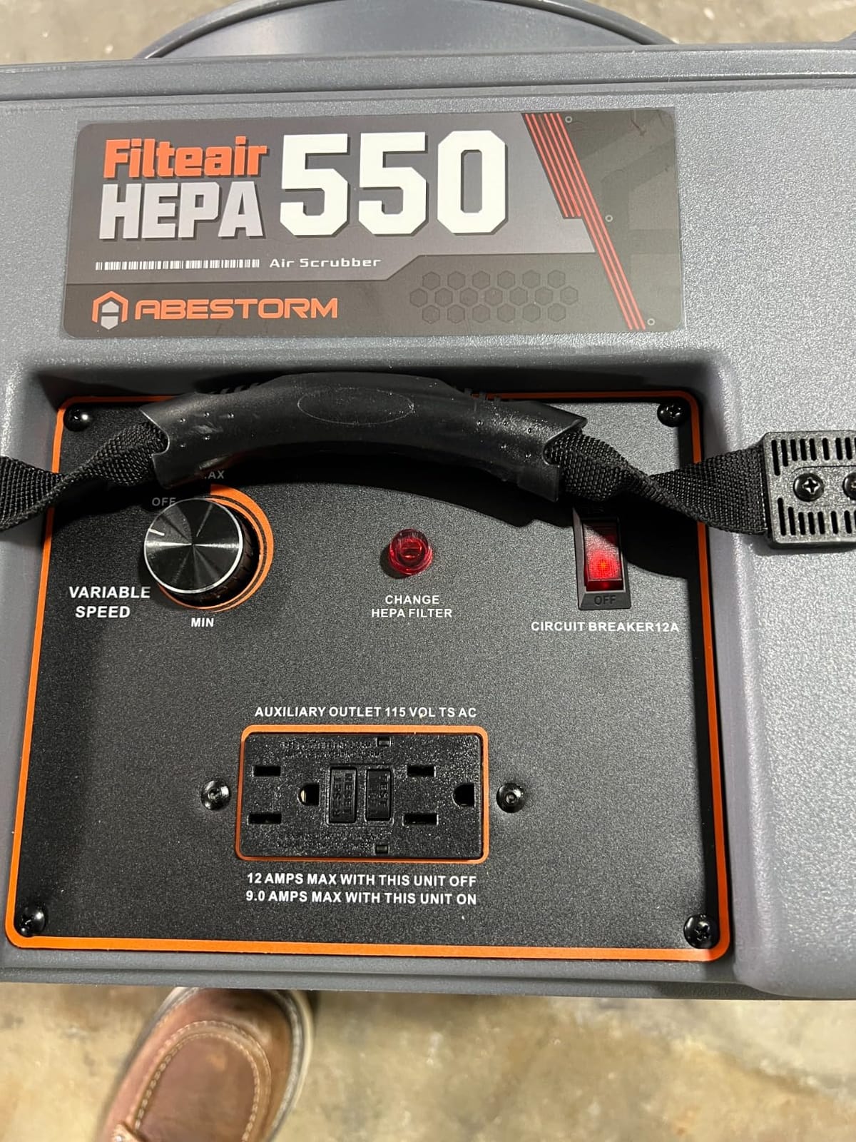 Abestorm HEPA 550 Air Scrubber with 3-Stage Filteration, GFCI Connection customer photo 2