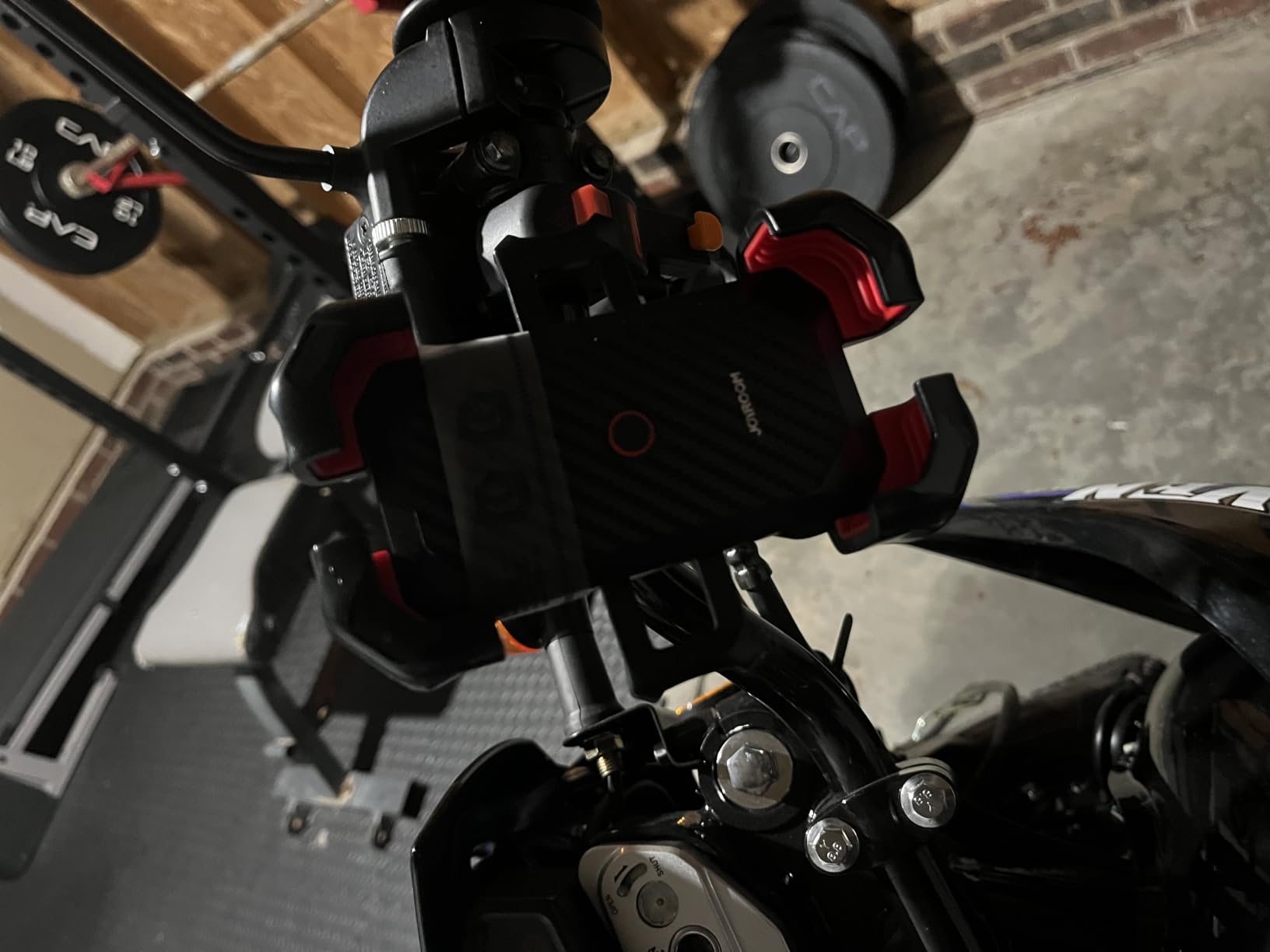 JOYROOM Motorcycle Phone Mount, [1s Auto Lock][100mph Military Anti-Shake] Bike Phone Holder for Bicycle, [10s Quick Install] Handlebar Phone Mount, Compatible with iPhone, Samsung, All Cell Phone customer photo 2