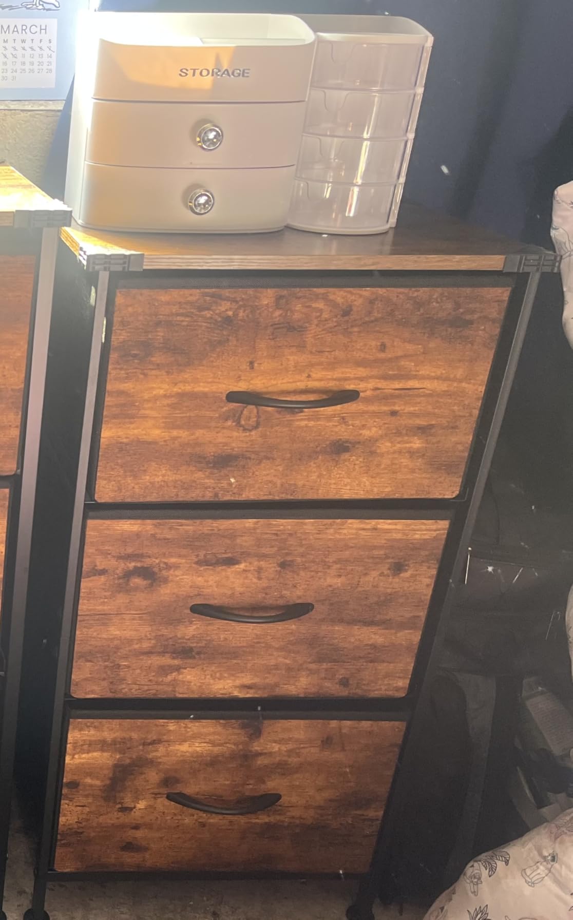 WLIVE Small Dresser Nightstand for Bedroom, 3 Drawers, Rustic Brown customer photo 2