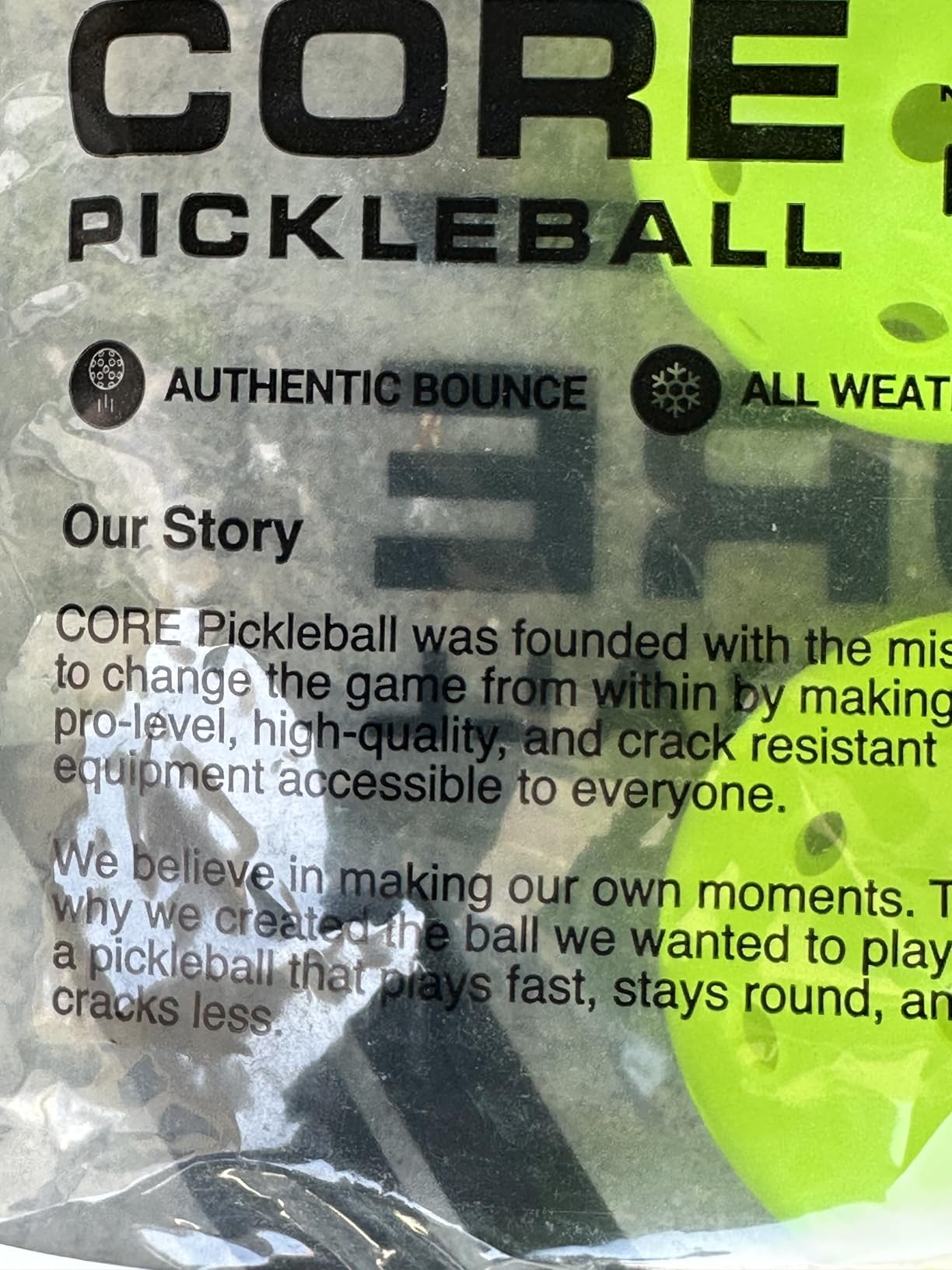 CORE PRO2 Outdoor Pickleball Balls, 40-Hole Design, Textured Lime Green Surface, Consistent Bounce, Stable Flight and Crack-Resistant Construction customer photo 1
