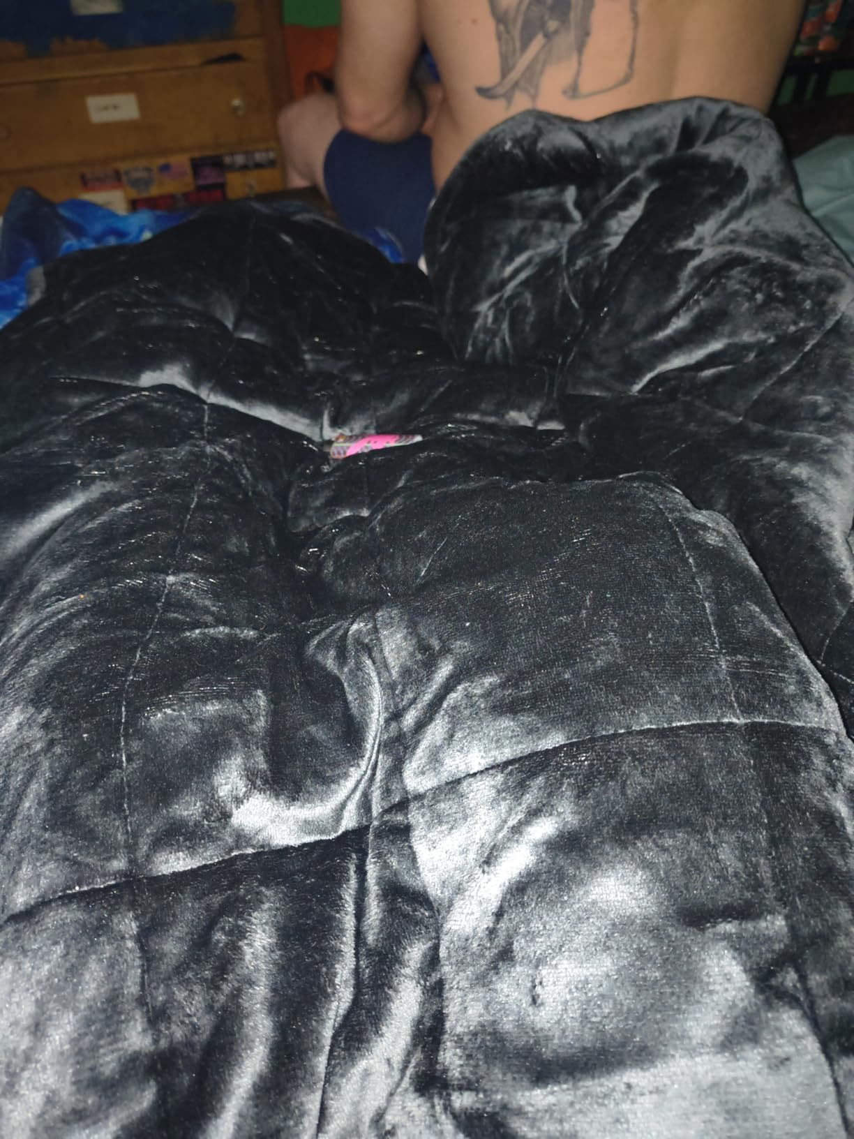 Alomidds Weighted Blanket (Queen Size 20lbs 60x80 inches) with Soft Plush Fleece, Throw Blanket with Cozy Warm Sherpa,Ultra Fuzzy Heavy Blanket Microfiberfor for Sofa Bed, Dark Grey customer photo 2