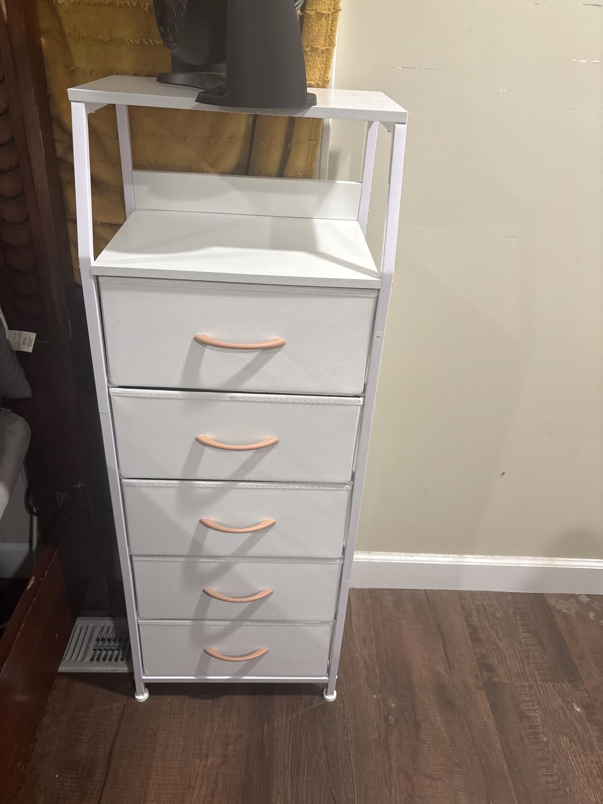 Furnulem Dresser for Bedroom, 5 Drawers Tall Nightstand, Chest of Drawers customer photo 1