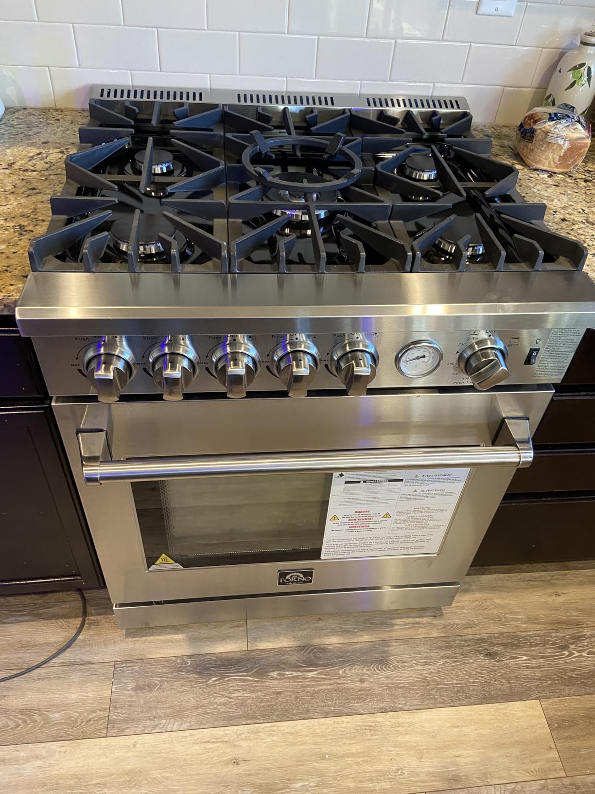 Lazio 30-inch Gas Range Stainless Steel, 5 Burners 70,000 BTU, 4.32 cu.ft. Convection Oven customer photo 2
