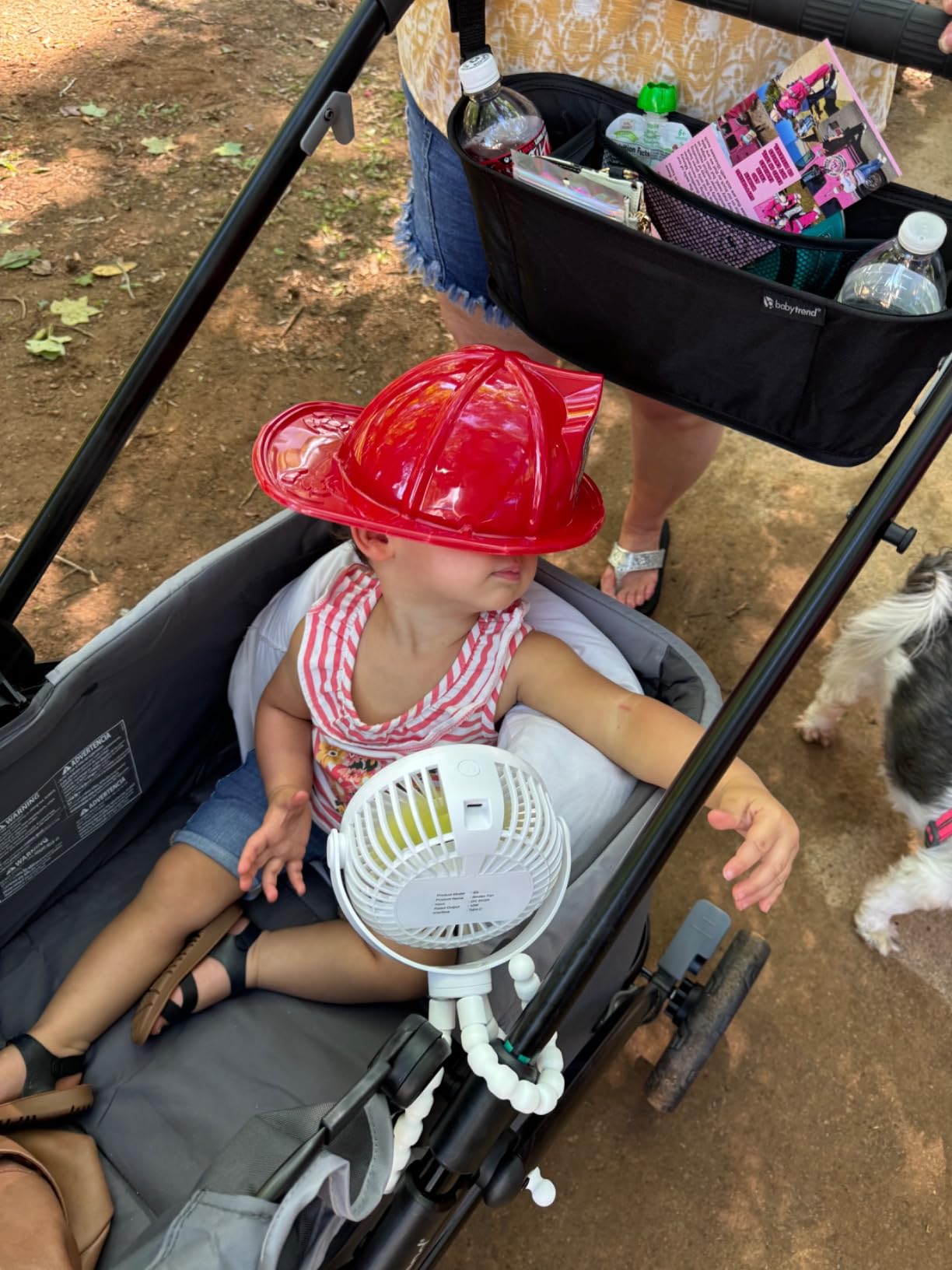 SWEETFULL 4000mAh Portable Stroller Fan with LED Display, 4 Speed Rechargeable Mini Clip On Fan, 360° Rotate Flexible Tripod Better Cooling Small Baby Fan for Car Seat Crib Travel Treadmill customer photo 1