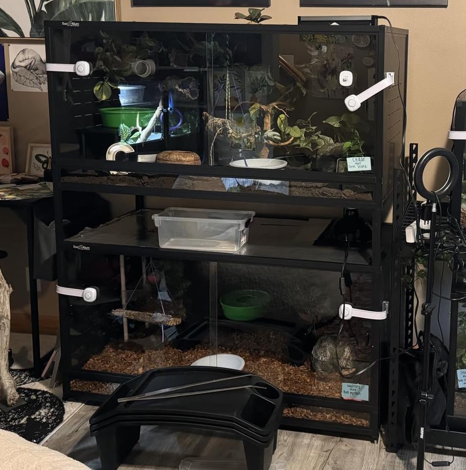 Reptile Terrarium 120 Gallon Large, PVC Enclosure Breeding Tank for Bearded Dragon Gecko Lizard Snake, Wide Breeding Lounge Vivarium Area with Ventilation, Suit for Juvenile to Adult Reptiles customer photo 1