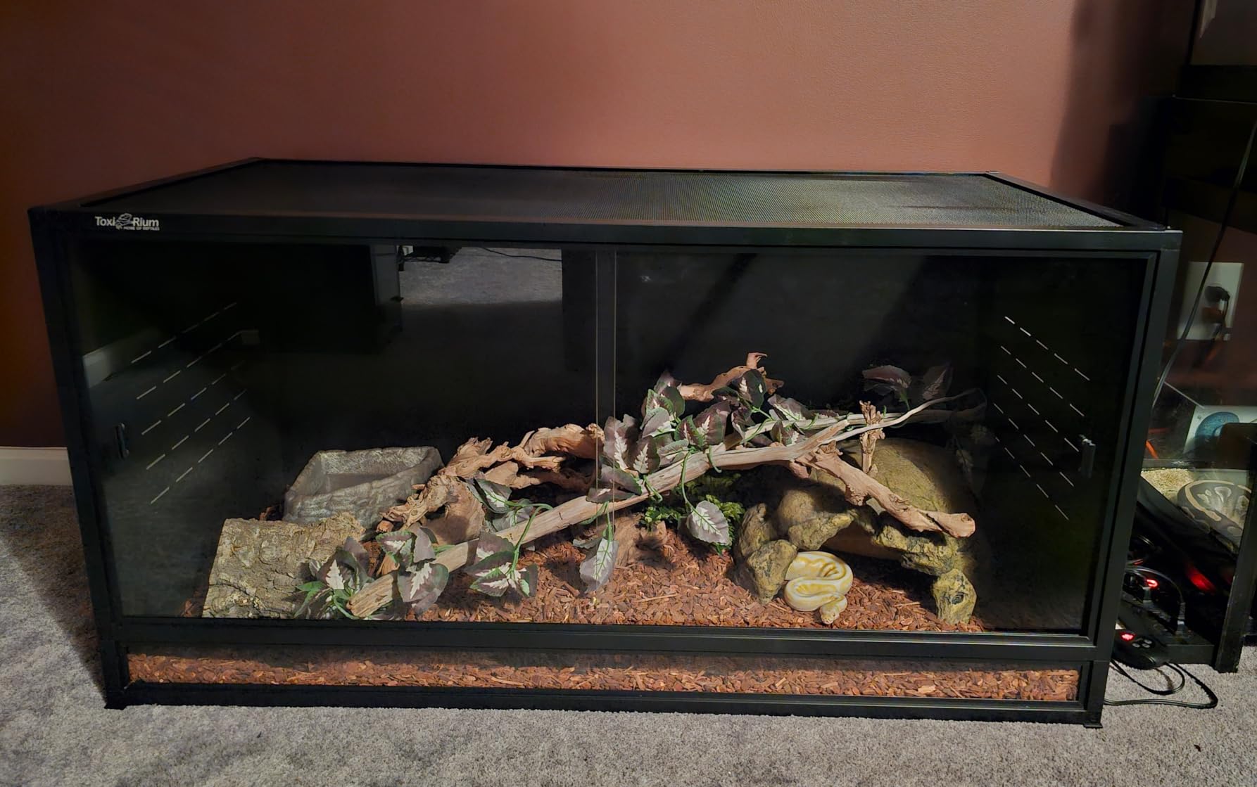 Reptile Terrarium 120 Gallon Large, PVC Enclosure Breeding Tank for Bearded Dragon Gecko Lizard Snake, Wide Breeding Lounge Vivarium Area with Ventilation, Suit for Juvenile to Adult Reptiles customer photo 2