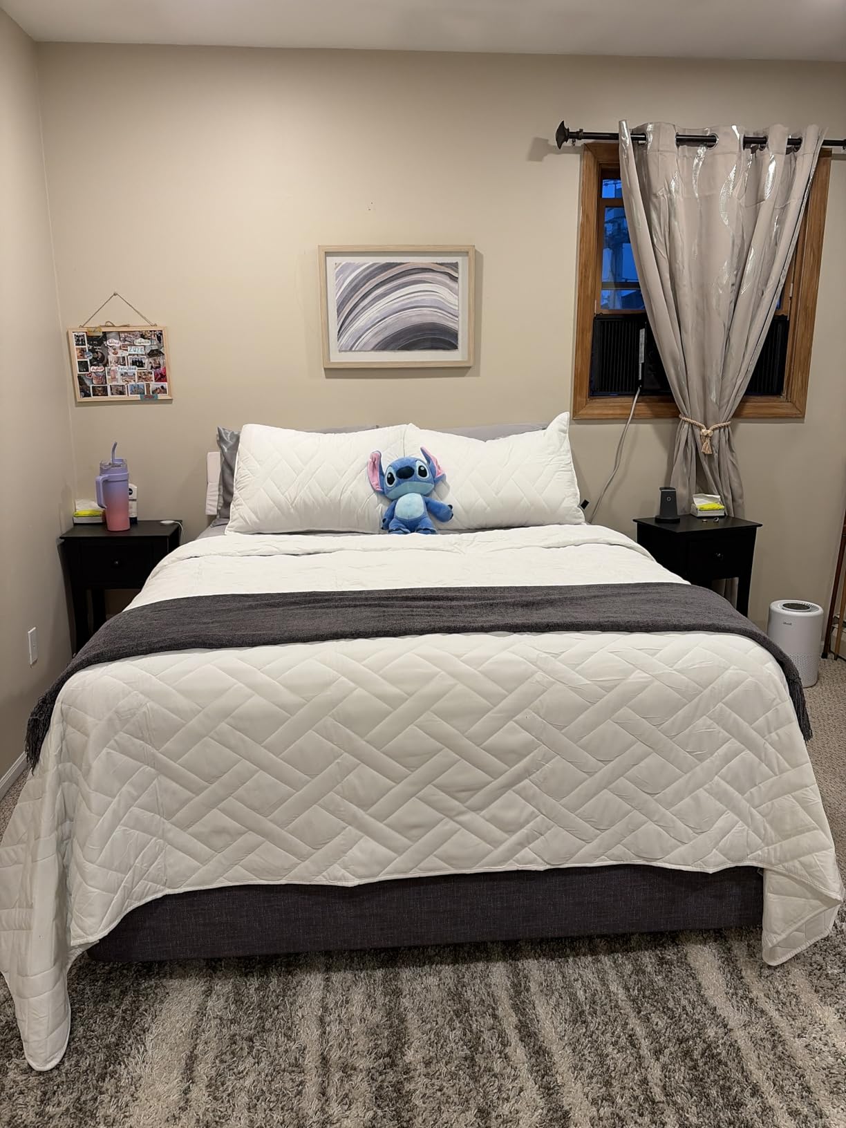 HORIMOTE HOME Quilt Queen Size Dusty Blue, Lightweight Quilts for Summer Ultra-Soft Microfiber Modern Style Quilted Clouds Pattern Bedspread Quit Set 3 Pieces(1 Quilt and 2 Pillow Shams) customer photo 1