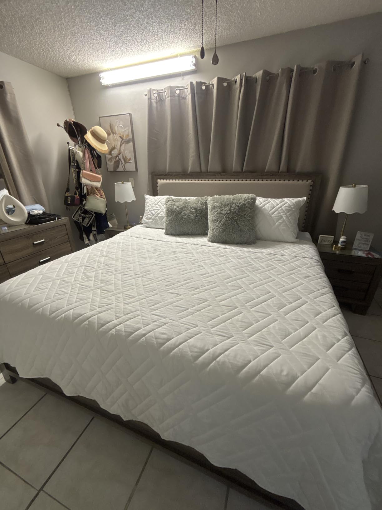 HORIMOTE HOME Quilt Queen Size Dusty Blue, Lightweight Quilts for Summer Ultra-Soft Microfiber Modern Style Quilted Clouds Pattern Bedspread Quit Set 3 Pieces(1 Quilt and 2 Pillow Shams) customer photo 2