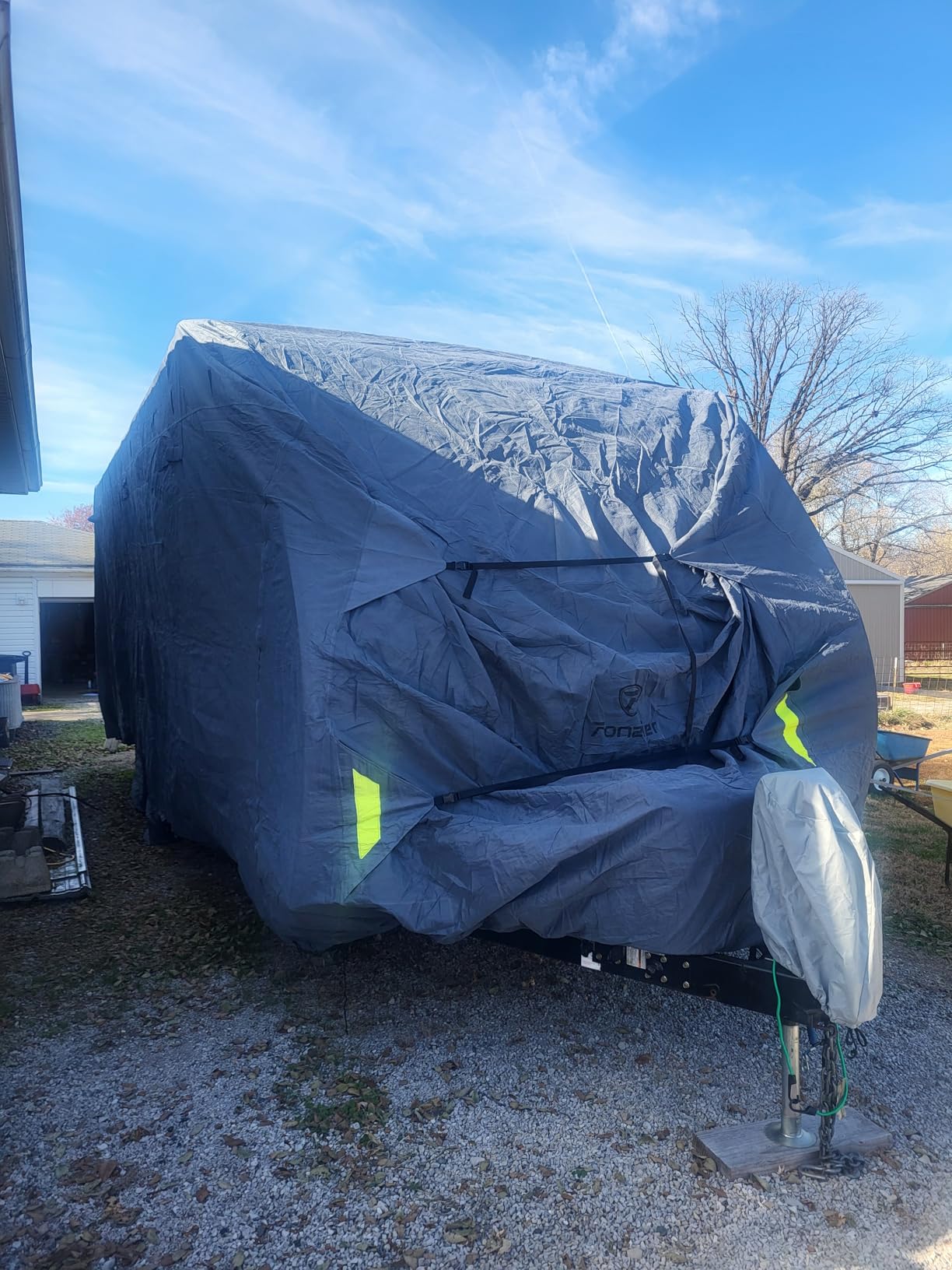 Fonzier RV Cover, Heavy Duty 9 Layers Travel Trailer Cover, 26-28FT customer photo 2