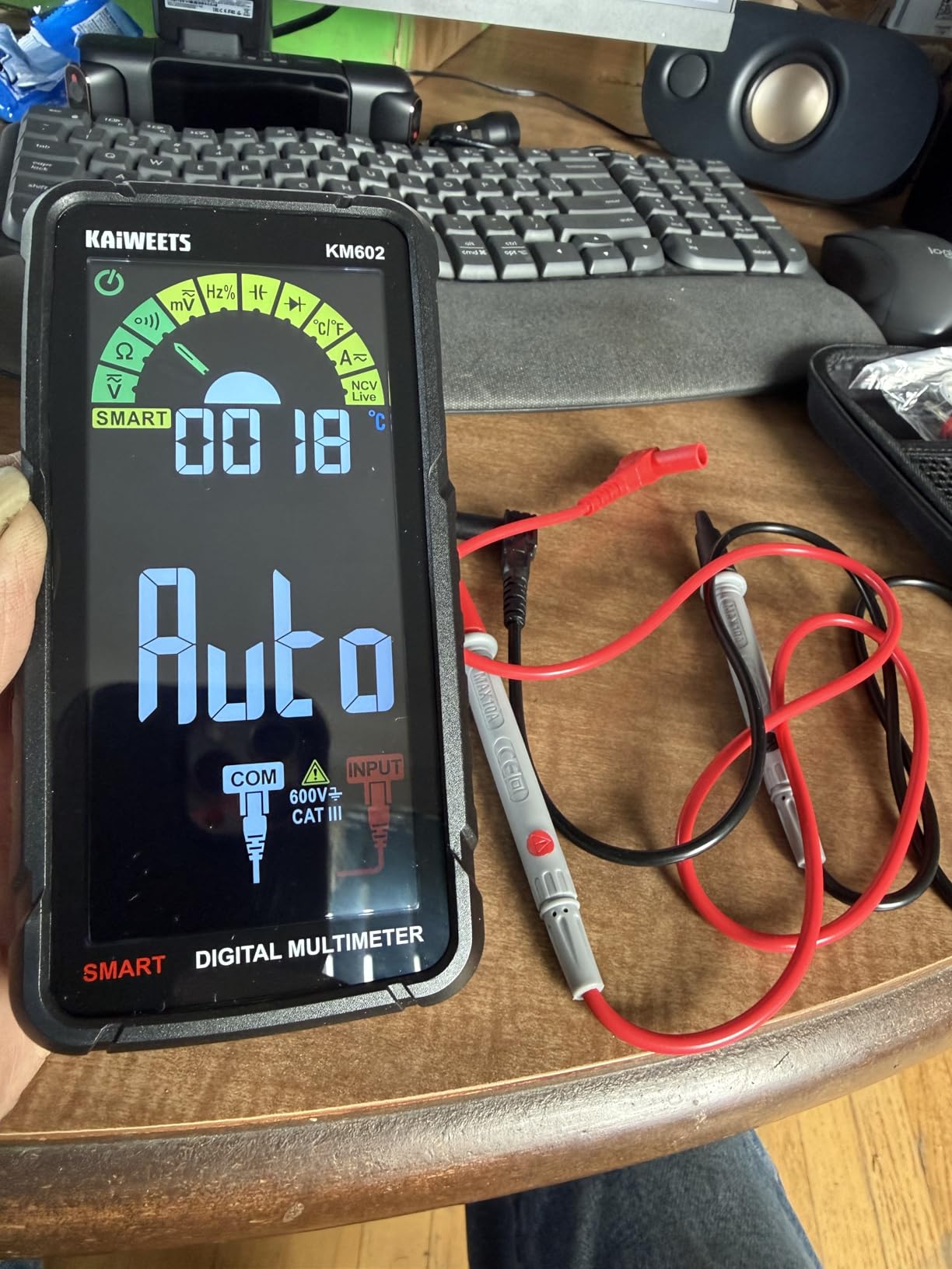 KAIWEETS Smart Multimeter Rechargeable Electrical Tester with Auto Ranging Digital Voltmeter Measures Voltage Current Resistance Continuity Capacitance Temperature Frequency NCV 6000 Counts TRMS customer photo 1
