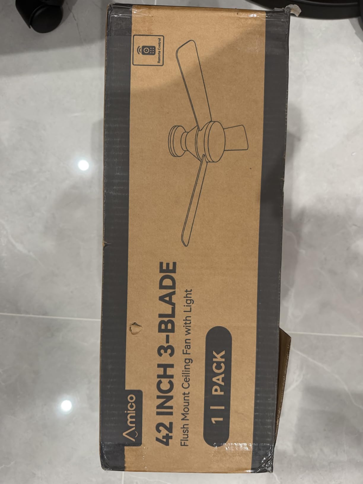 Amico 42 Inch Black Low Profile Ceiling Fans with Lights and Remote customer photo 2