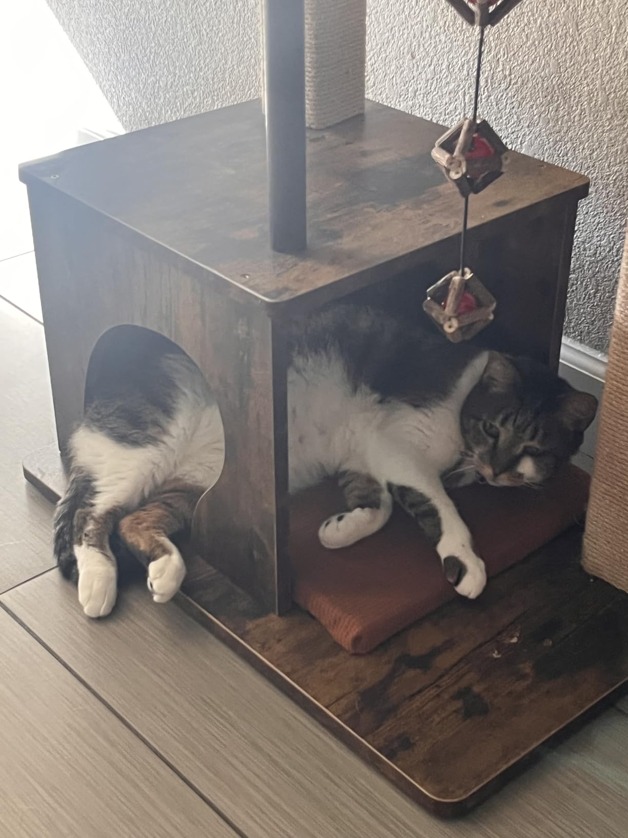 FUKUMARU Retro-Modern Cat Tree, 4 in 1 Large Cat Tower with Hammock & Condo customer photo 1
