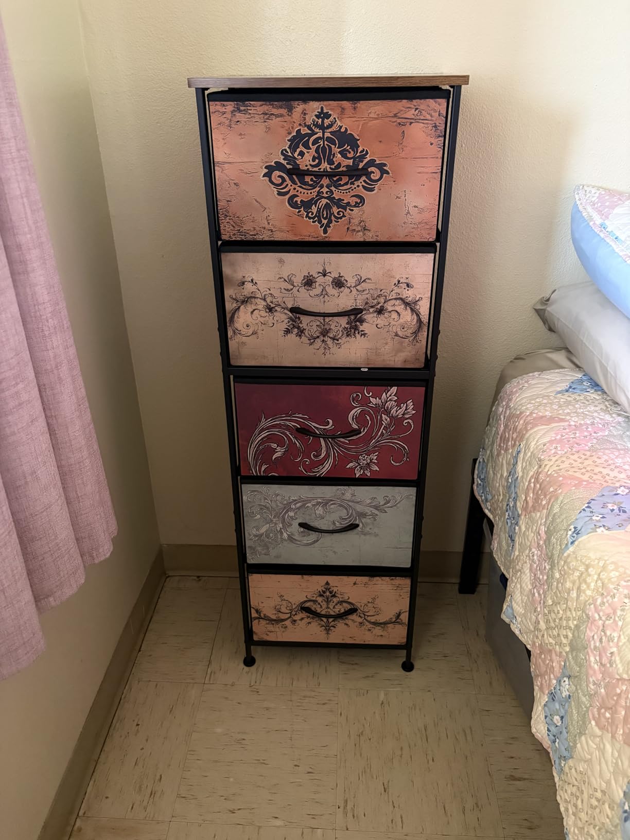 WLIVE Tall Dresser for Bedroom, 5 Drawer Dresser, Rustic Brown customer photo 2