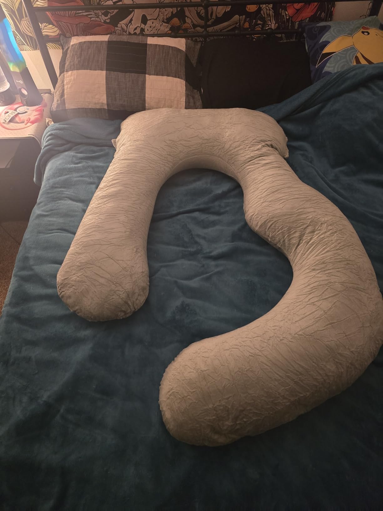 Cute Castle Pregnancy Pillows, Soft U-Shape Maternity Pillow with Removable Cover - Full Body Pillows for Adults Sleeping - Pregnancy Must Haves - Jumbo 57 Inch - Grey customer photo 1