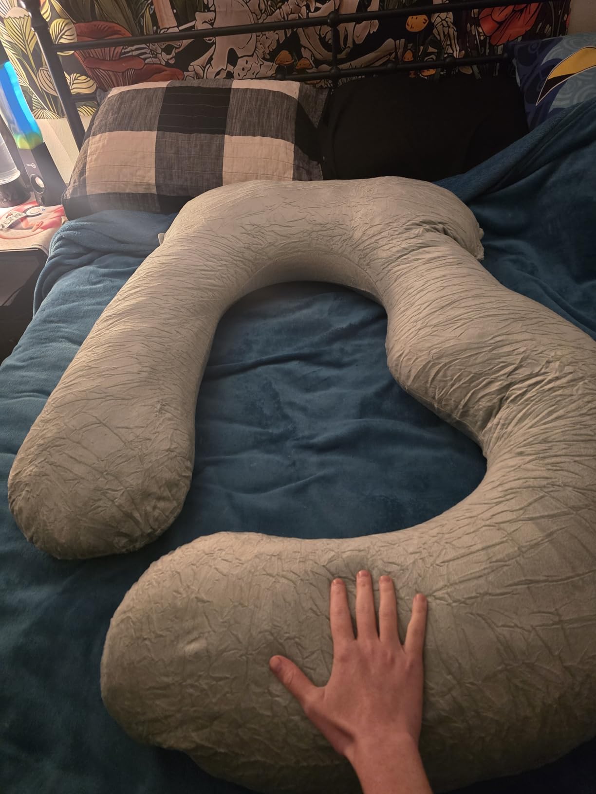 Cute Castle Pregnancy Pillows, Soft U-Shape Maternity Pillow with Removable Cover - Full Body Pillows for Adults Sleeping - Pregnancy Must Haves - Jumbo 57 Inch - Grey customer photo 2