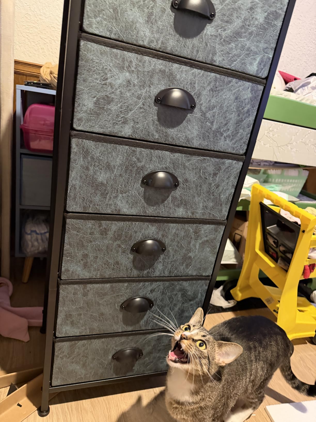 Furnulem Black Dresser for Bedroom, Tall Fabric Chest of Drawers customer photo 2