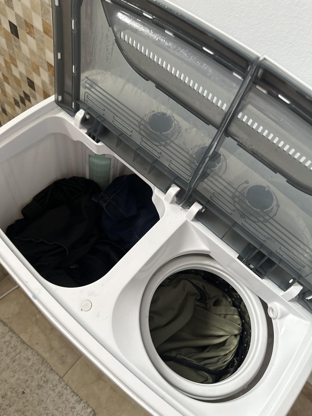 Superday Portable Washing Machine, 25.3lbs Mini Washing Machine and Spin Dryer Combo, Mini Twin Tub Laundry Machine for Camping, Apartments, Dorms, College Rooms, RV, Delicates, Grey customer photo 2