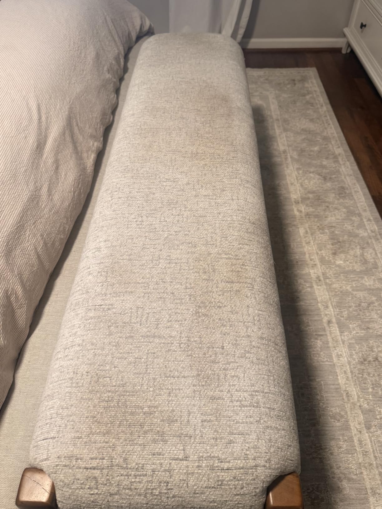 Signature Design by Ashley Cabalynn Farmhouse Upholstered Dining Bench, Foam Cushion, Hardwood Solids, 63.5