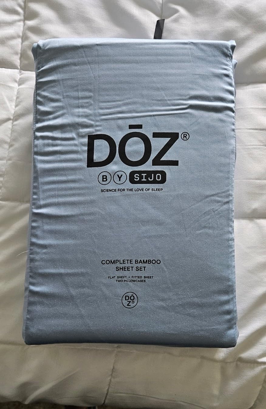DOZ Sheet Set, 100% Viscose derived from Bamboo, Organically Grown, Buttery Soft, Cooling Sheets, High GSM, Deep Pockets - 4 Piece - 2 Pillowcases 1 Fitted Sheet 1 Top Sheet (Clay, Queen) customer photo 2