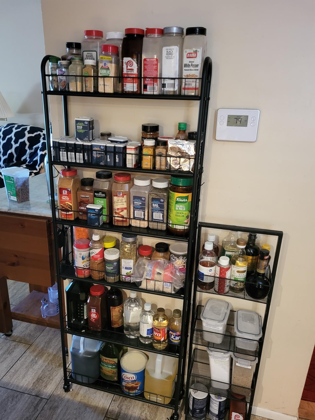 Slim Rolling Storage Cart with Wheels, Metal 6 Tier Spice Rack Mobile Shelving Unit Organizer Kitchen Utility Cart for Office Bathroom Kitchen Laundry Room Narrow Places (6inches) customer photo 1