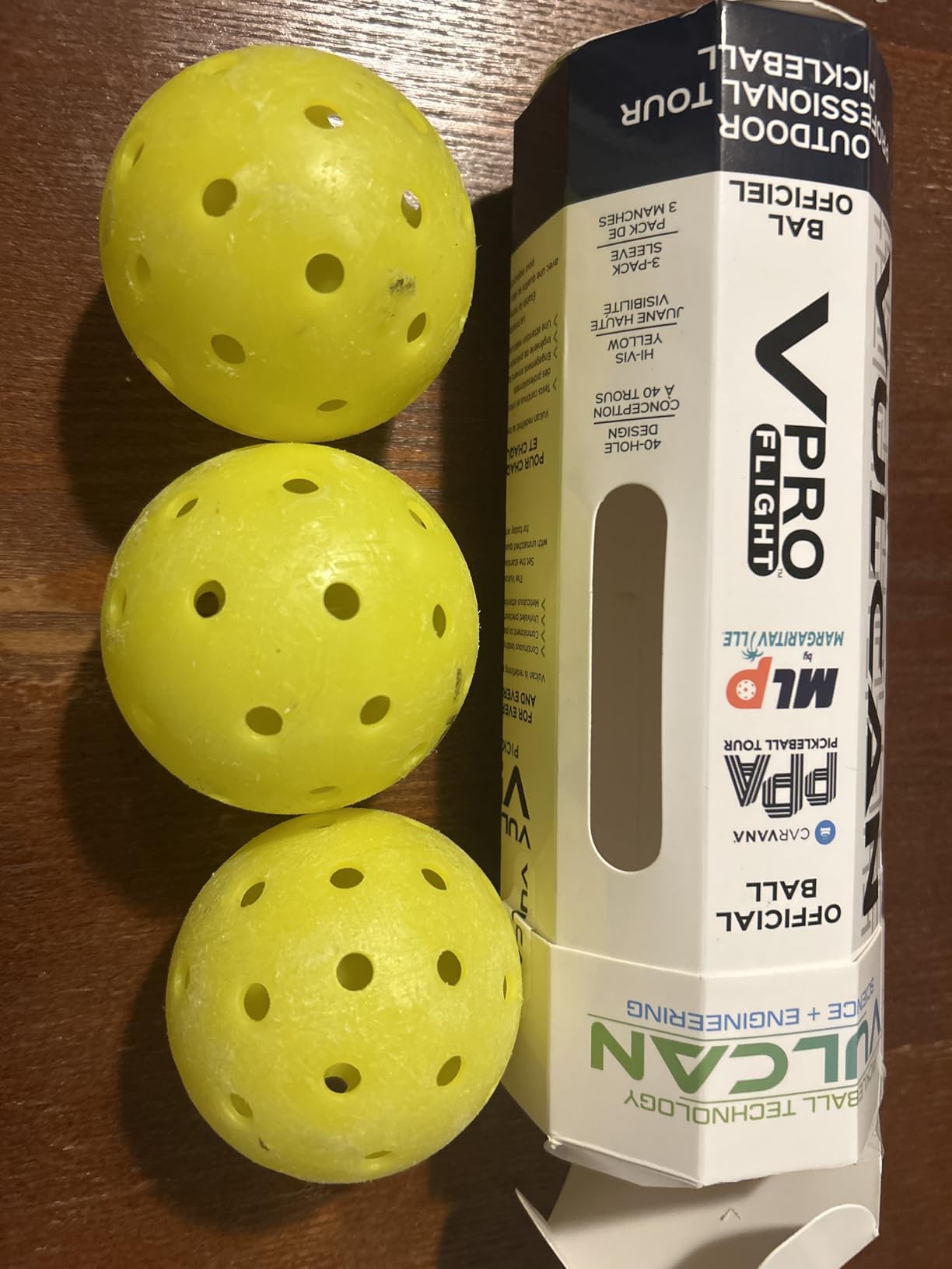 Vulcan | VPRO Flight Outdoor Pickleball Official Ball of the PPA Tour & MLP | 3, 6, 12, 36 & 100 Ball Pack | Hi-Vis Yellow customer photo 1