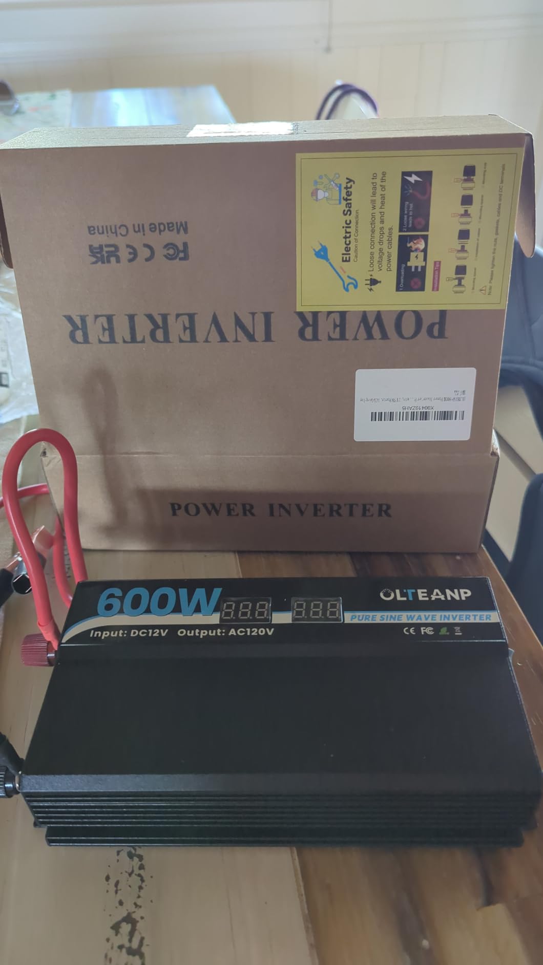 1000W Pure Sine Wave Inverter 12V DC to 120V AC Converter for RV, Camping customer photo 2
