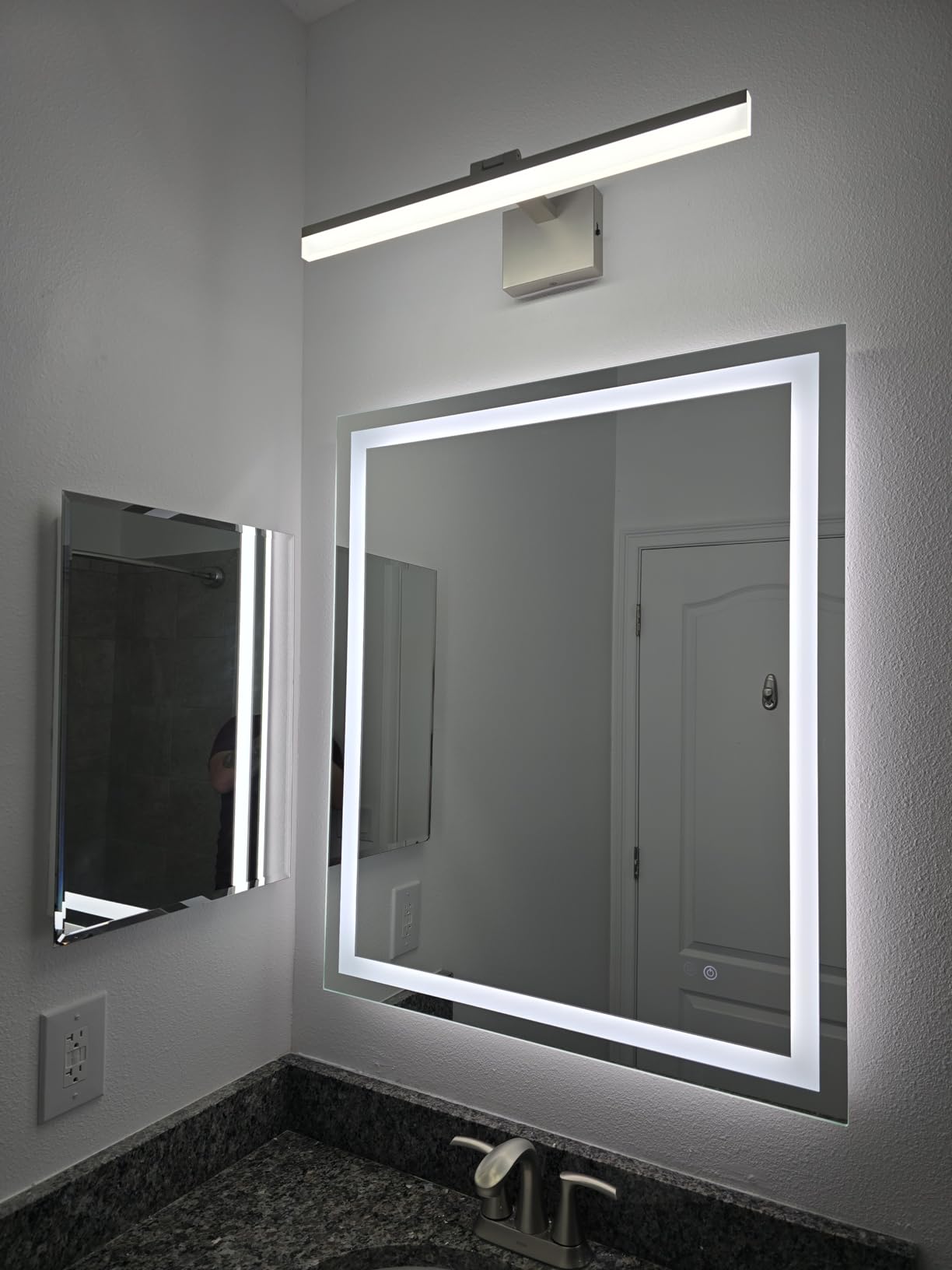 Keonjinn 24x36 Inch LED Bathroom Mirror with Lights, Frontlit & Backlit customer photo 2