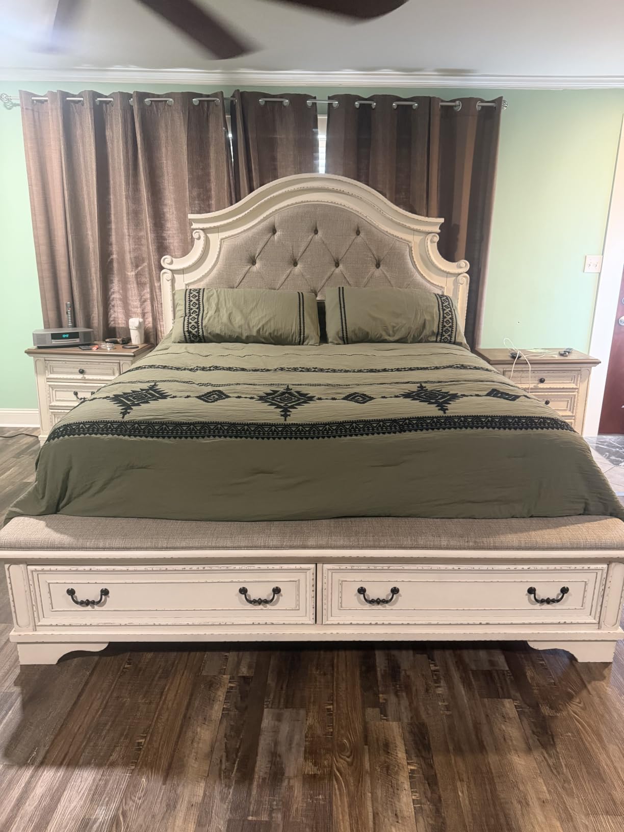 MaiRêve Embroidery Queen Comforter Set 7 Pieces Burnt Orange Bed in a Bag customer photo 2