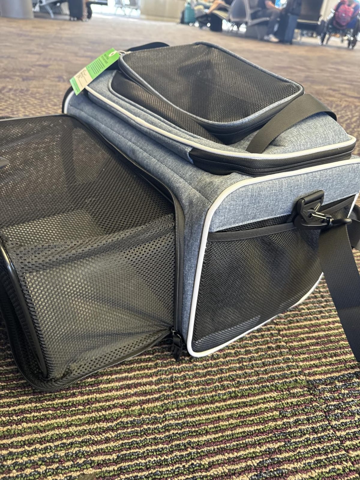 Petskd Top and Side Expandable Small Pet Carrier Airline Approved, Blue customer photo 2