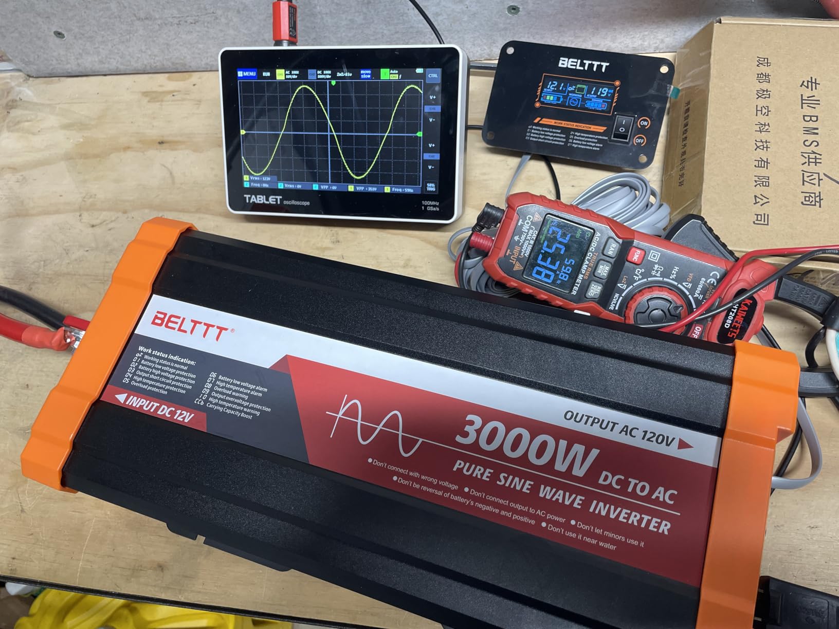 BELTTT 3000W Pure Sine Wave Inverter 12V DC to 120V AC, 6000W Peak customer photo 1